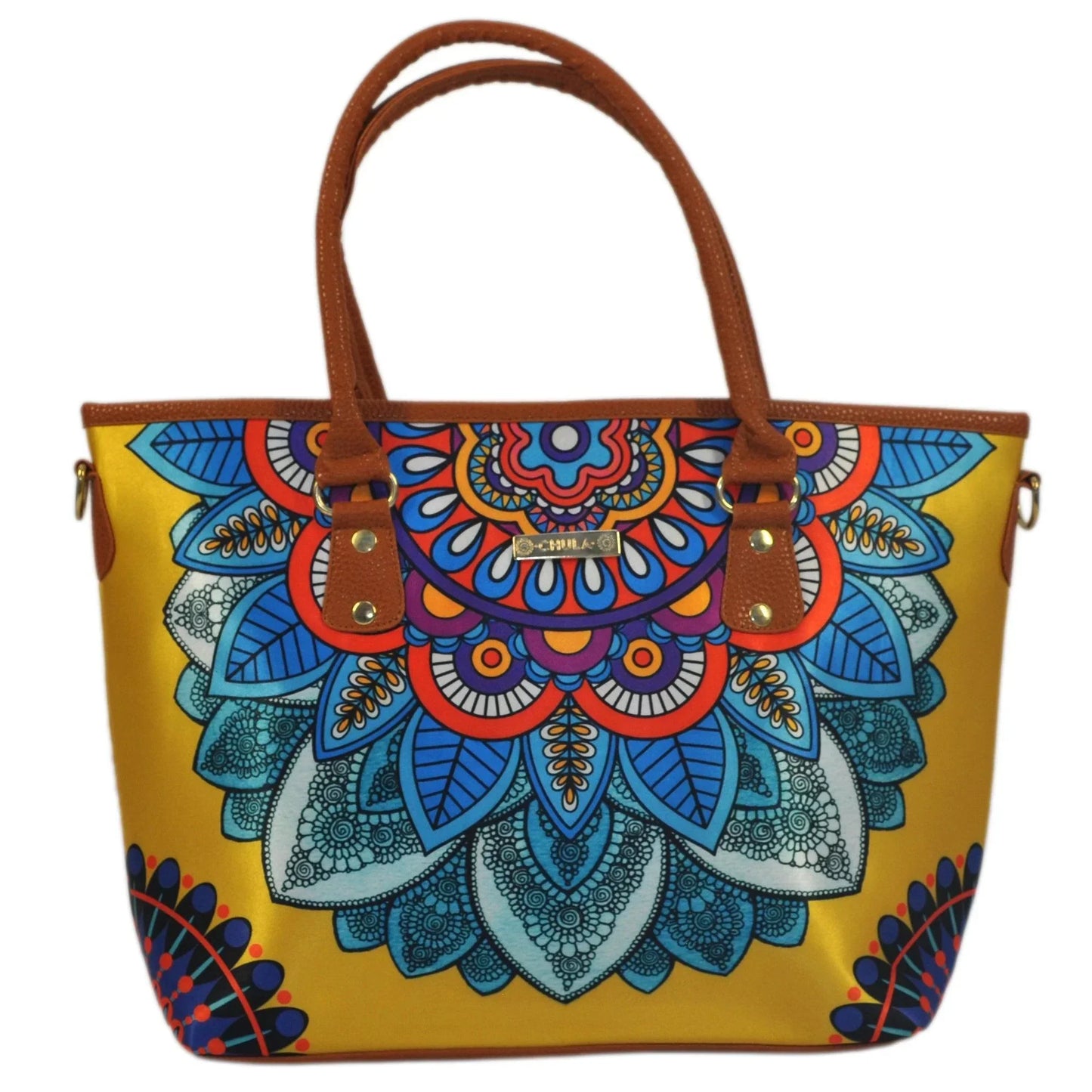 Bolso de hombro y bandolera grande Tania Mandala Amarilla | CHULA Tulum - CHICA del Sur