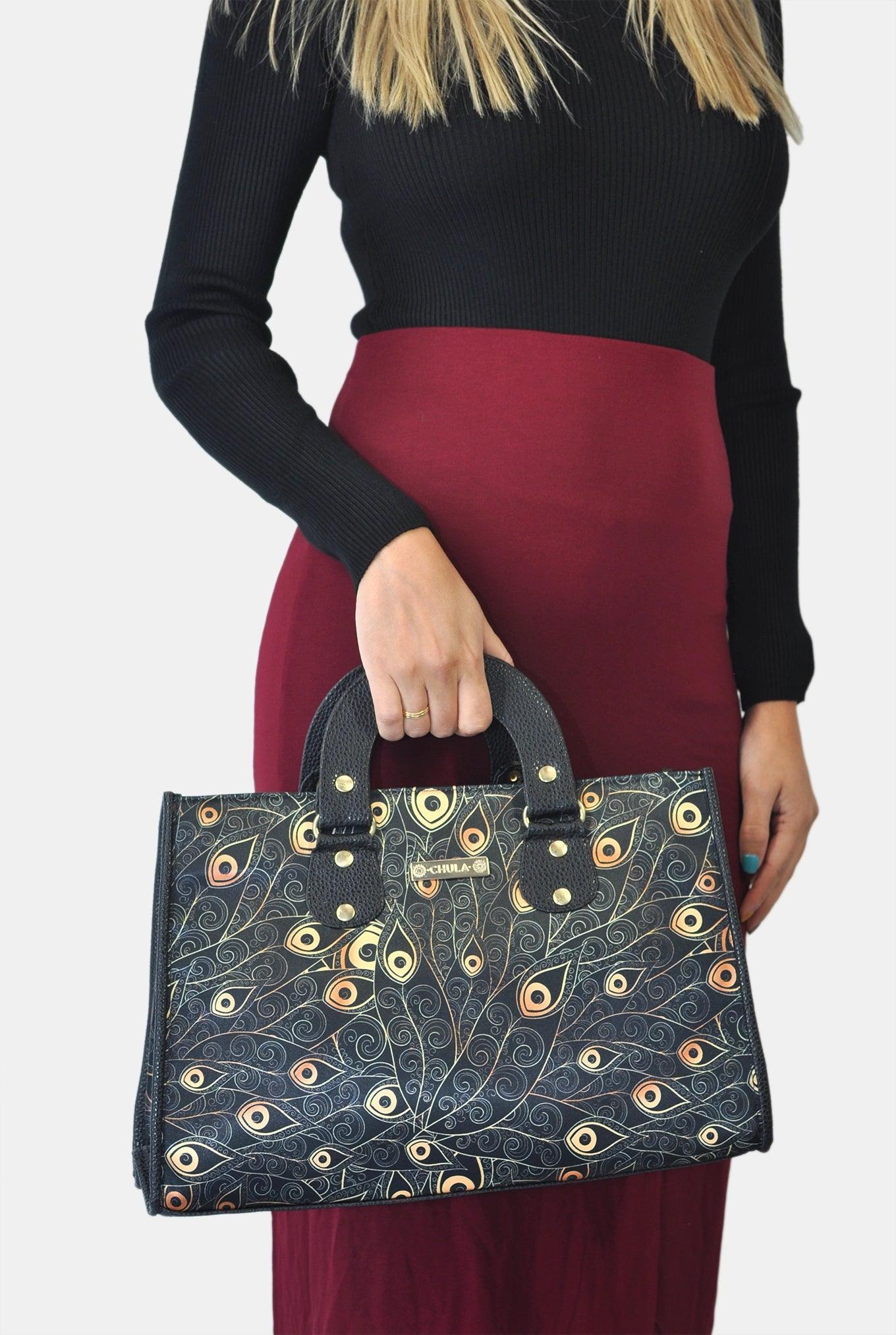 Bolso de mano y bandolera grande de mujer Basket Peacock Golden | CHULA Tulum - CHICA del Sur