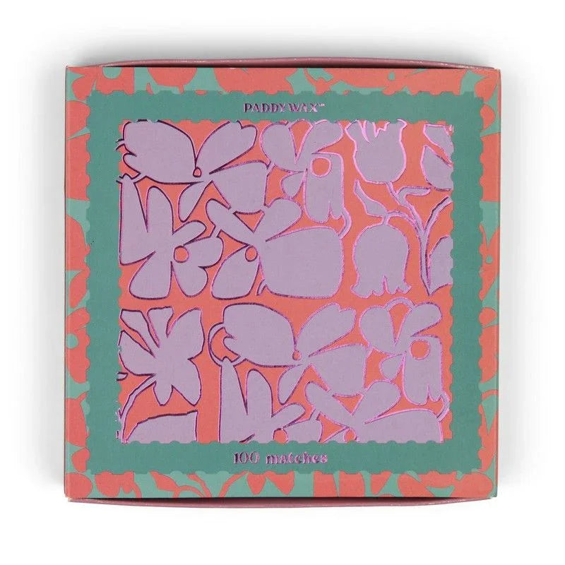 Jumbo Cajas de Cerillas Paddywax - Abstract Floral | 100 Cerillas con Diseño Artístico - CHICA del Sur