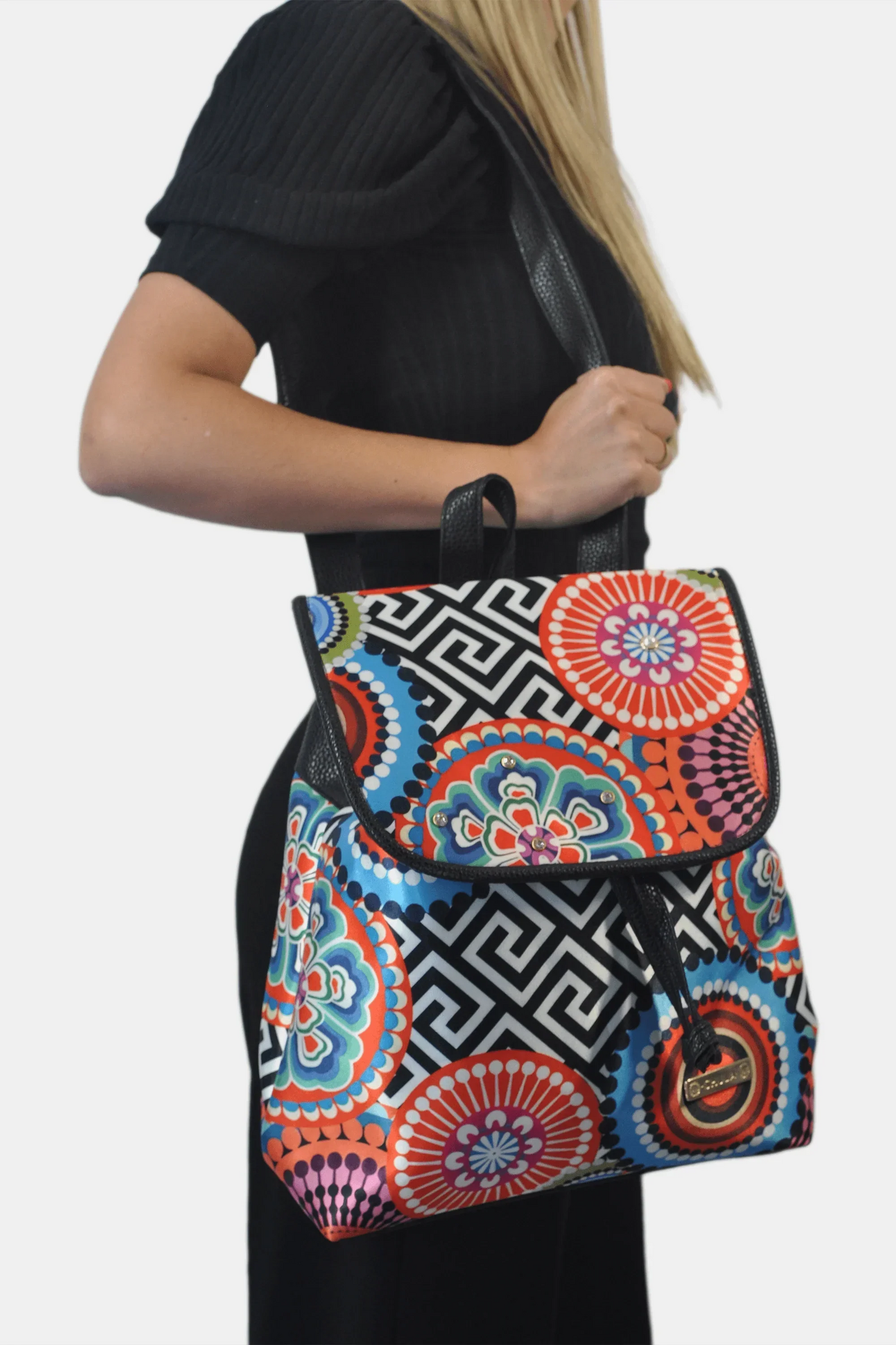 Mochila de Mujer grande BagPack Celine Círculos | CHULA Tulum - CHICA del Sur