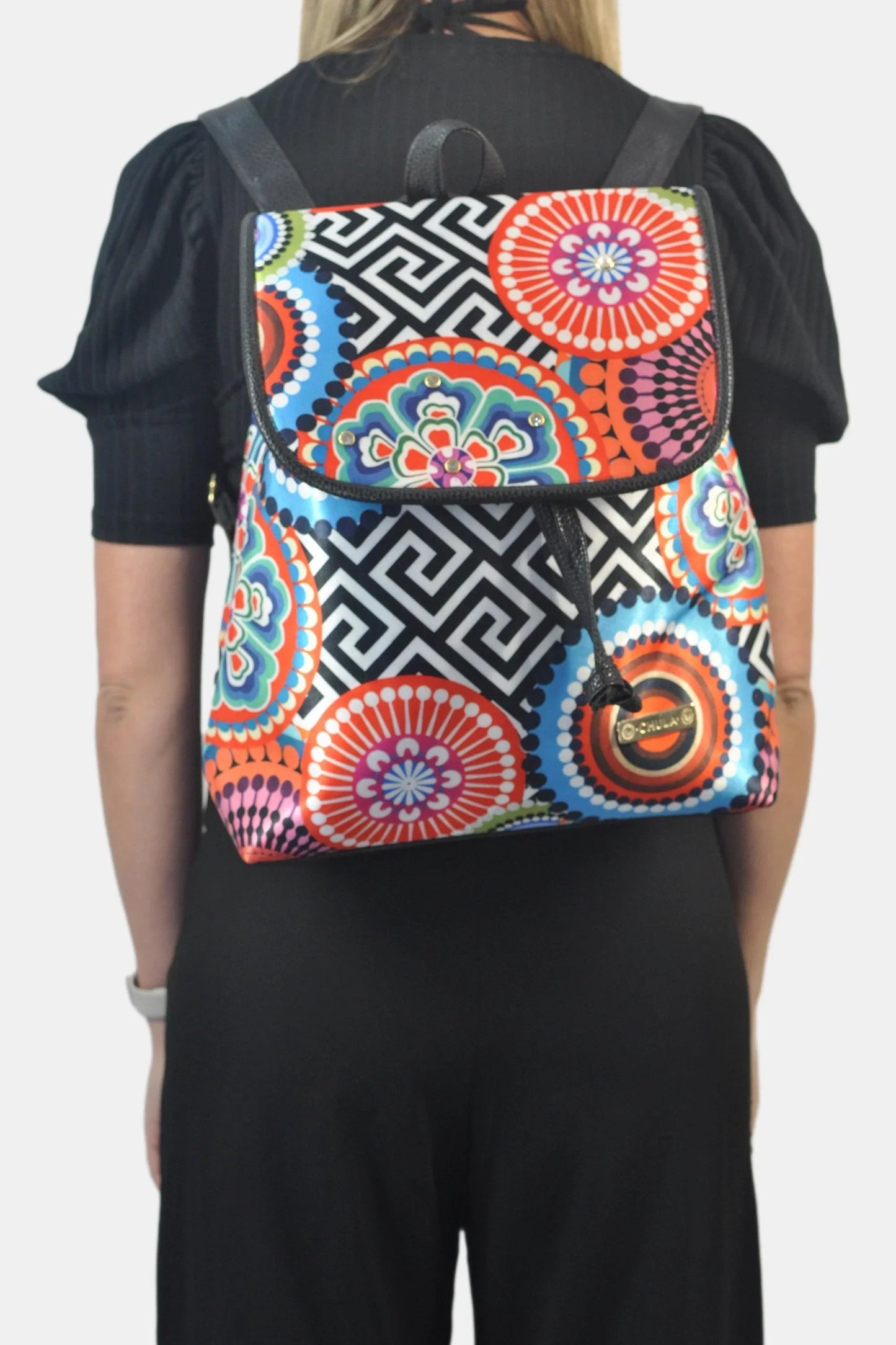 Mochila de Mujer grande BagPack Celine Círculos | CHULA Tulum - CHICA del Sur