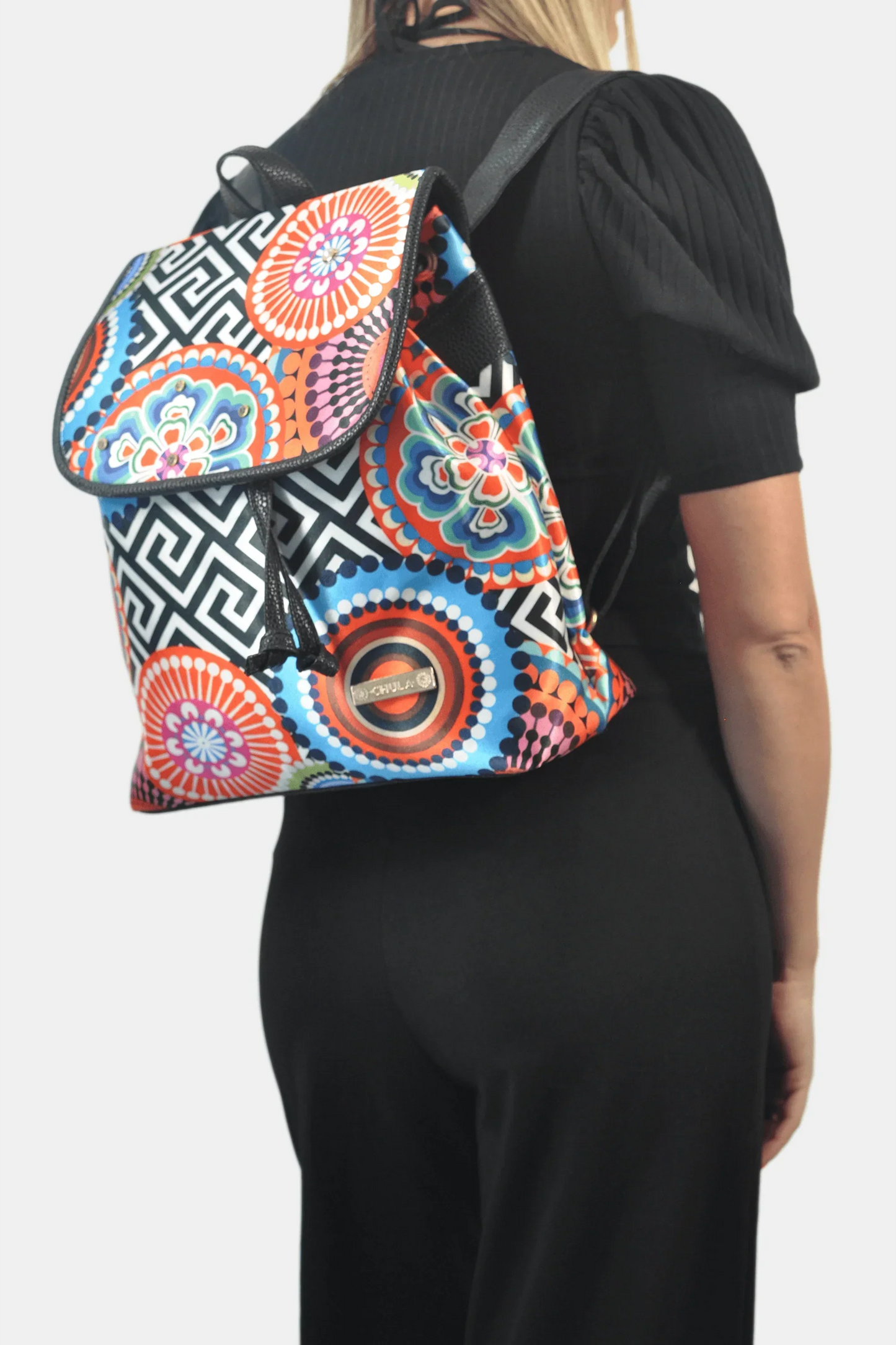 Mochila de Mujer grande BagPack Celine Círculos | CHULA Tulum - CHICA del Sur