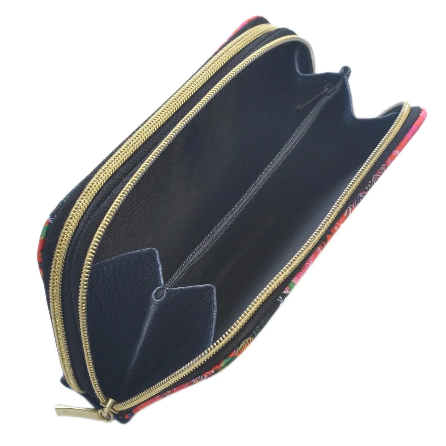 Billetera grande de mujer con doble cremallera Red Calaveras | CHULA Tulum - CHICA del Sur