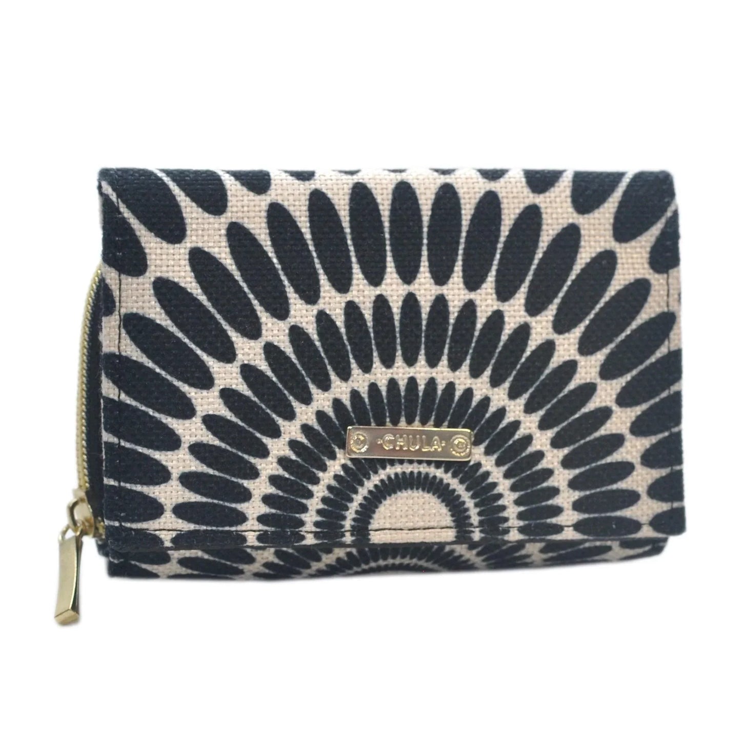 Cartera Mediana para Mujer Dalia Pétalos Negros Elegante Cuero Vegano | CHULA Tulum - CHICA del Sur