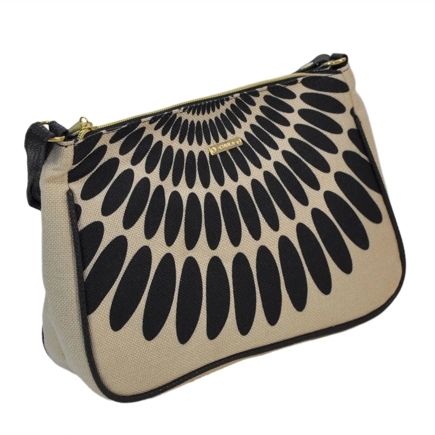 Bolso Bandolera Mediano Iliana Pétalos Negros | CHULA Tulum - CHICA del Sur