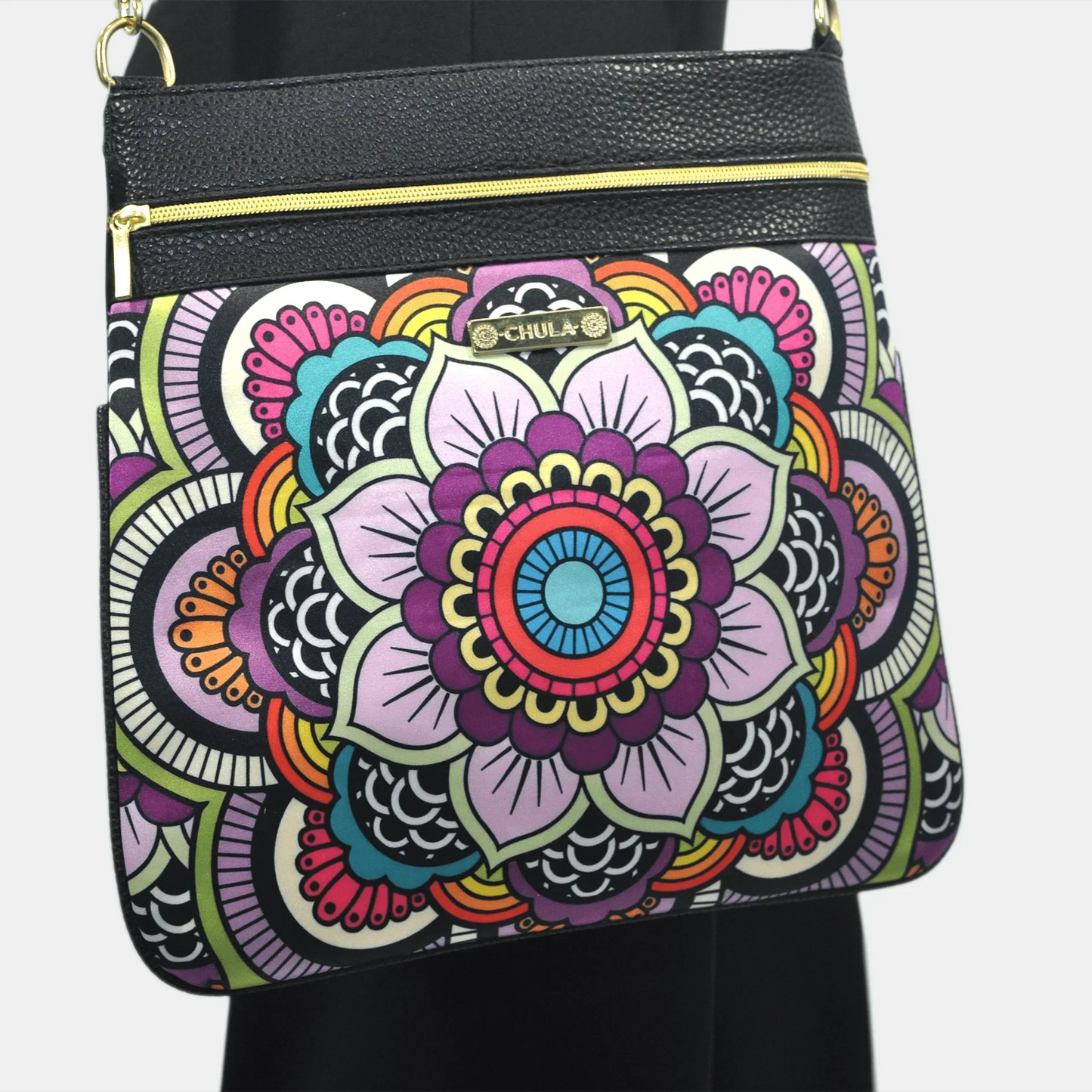 Bolso Bandolera mediano LIA Shoulder Mandala Arcoíris | CHULA Tulum - CHICA del Sur