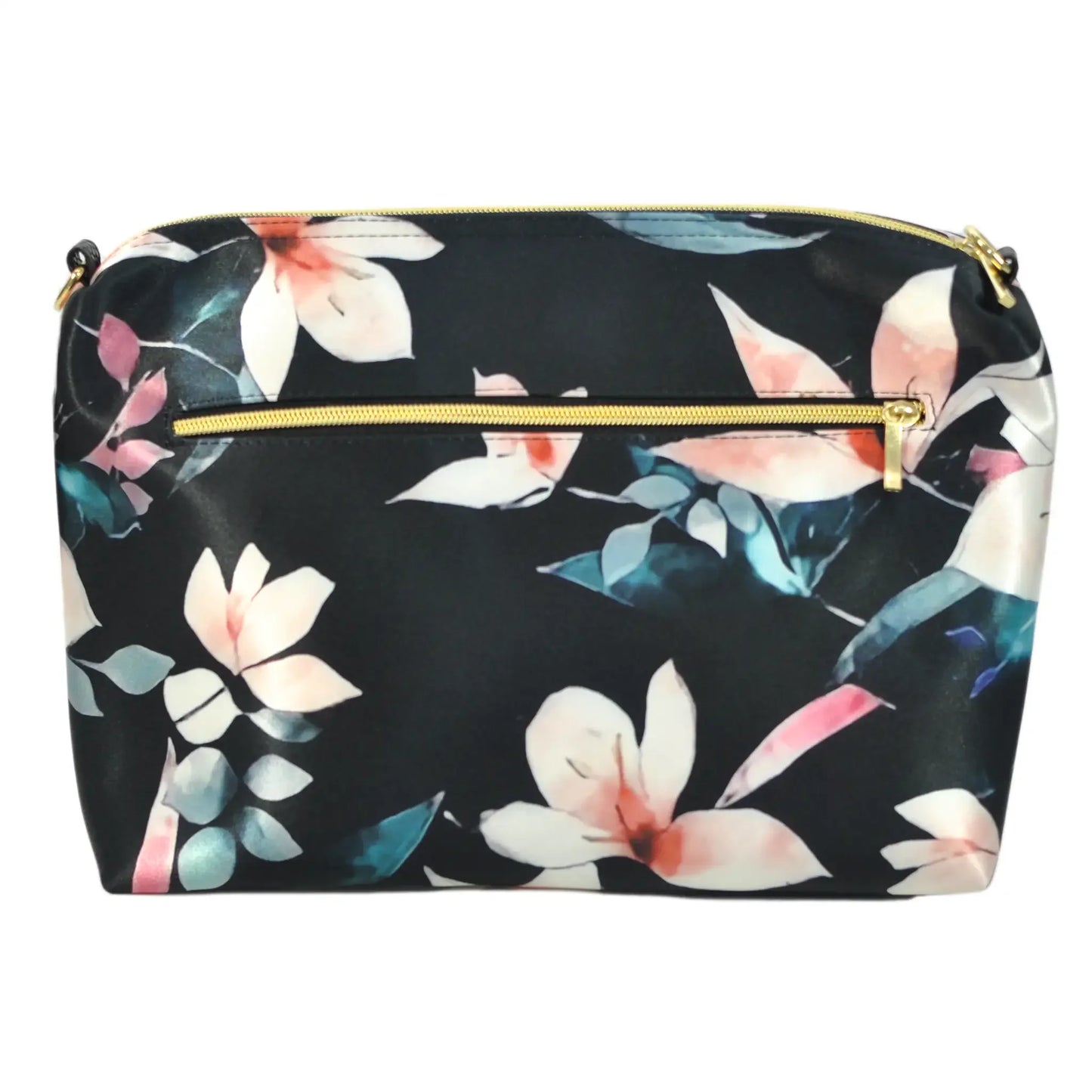 Bolso Bandolera Mediano Suzy Flor Negro Beige | CHULA Tulum - CHICA del Sur
