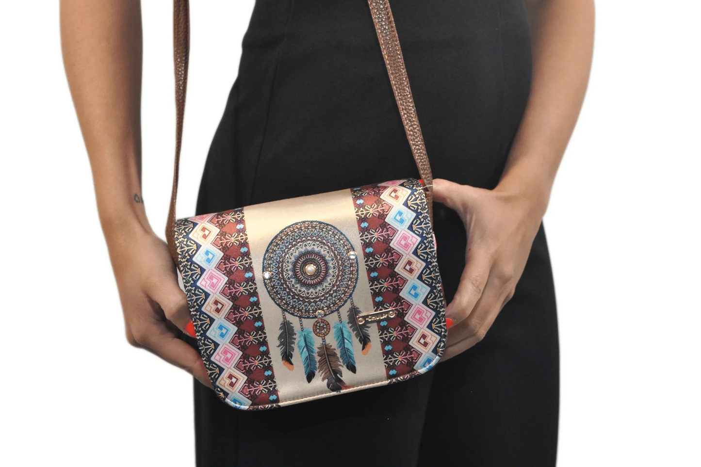Bolso bandolera pequeño de mujer Julie Shoulder Atrapasueños Indigo | CHULA Tulum - CHICA del Sur