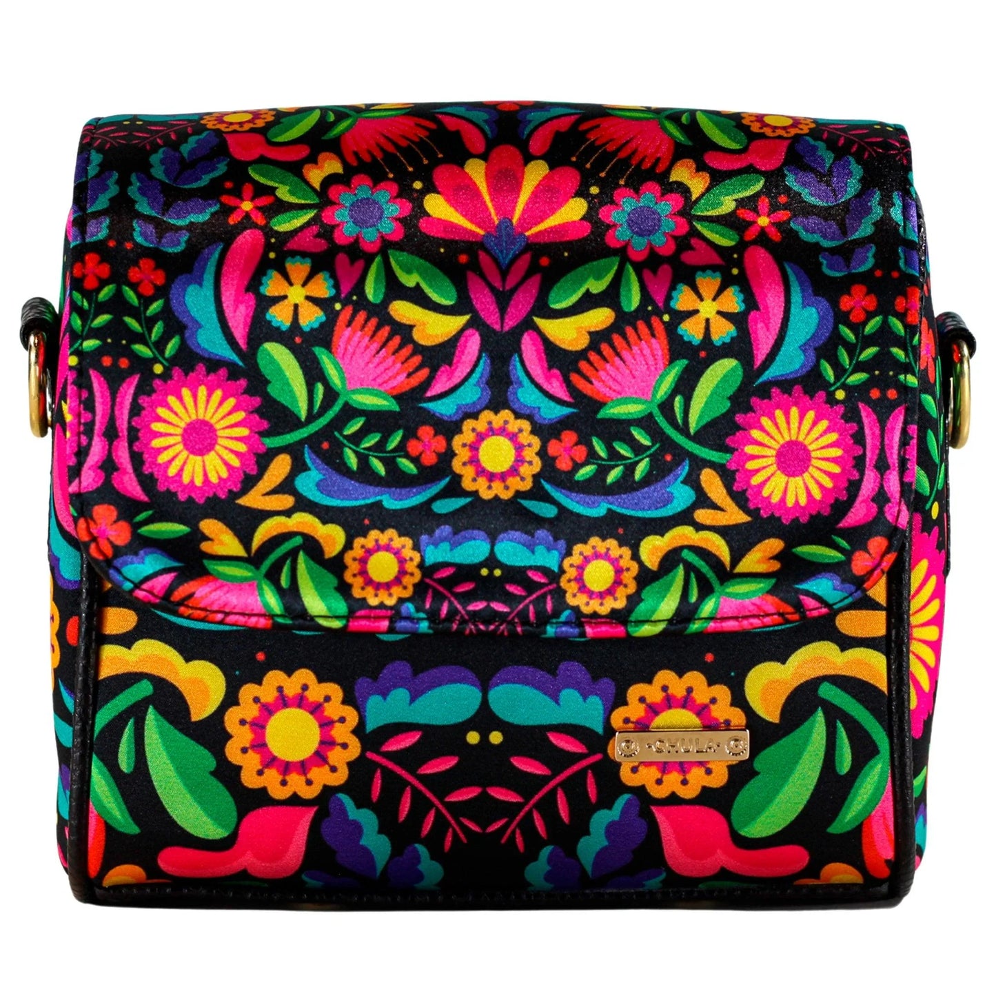 Bolso bandolera pequeño Mini Baúl Flores Étnicas Colorido | CHULA Tulum - CHICA del Sur