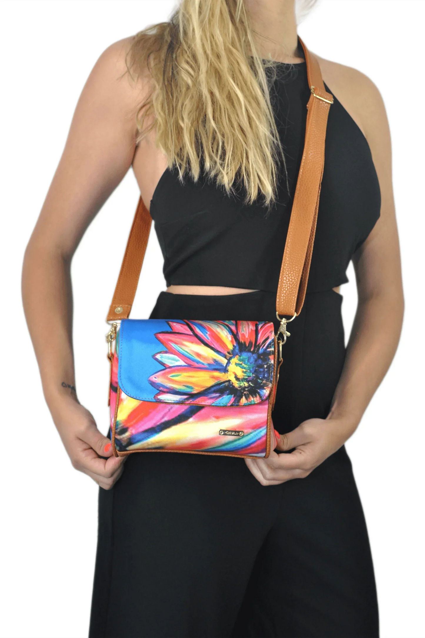 Bolso bandolera pequeño Mini Baúl Girasol Colorido | CHULA Tulum - CHICA del Sur