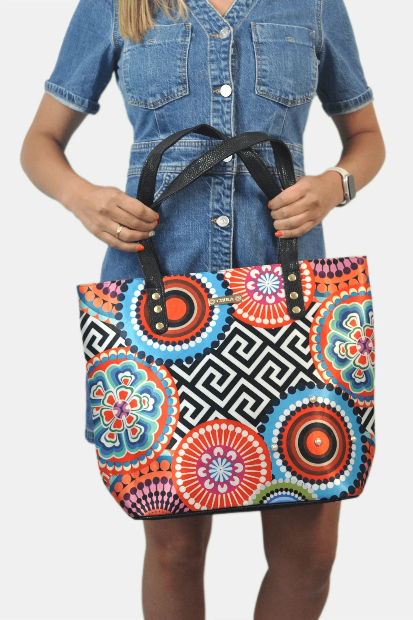 Bolso de hombro grande Nahomi Círculos | CHULA Tulum - CHICA del Sur