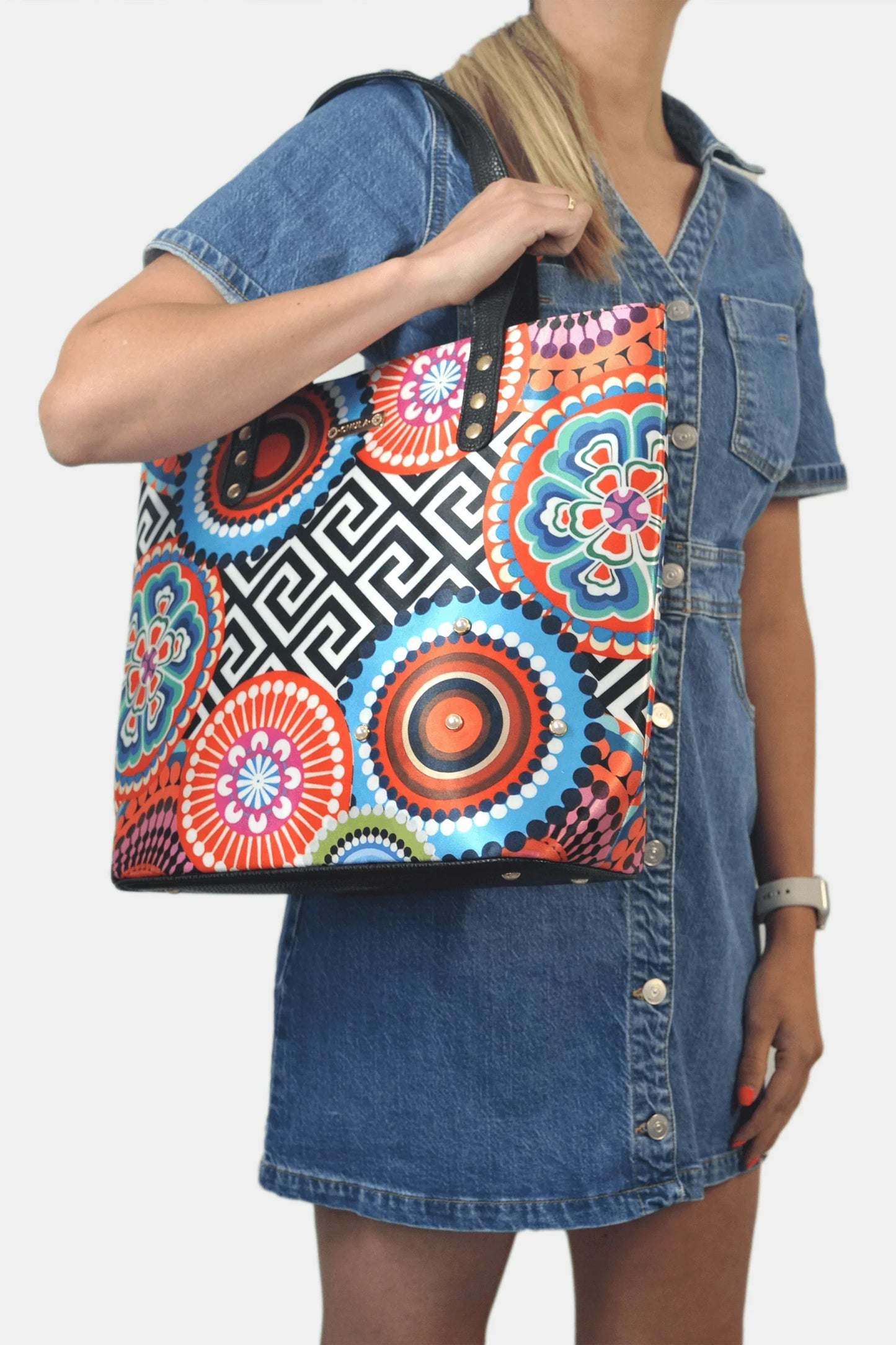 Bolso de hombro grande Nahomi Círculos | CHULA Tulum - CHICA del Sur