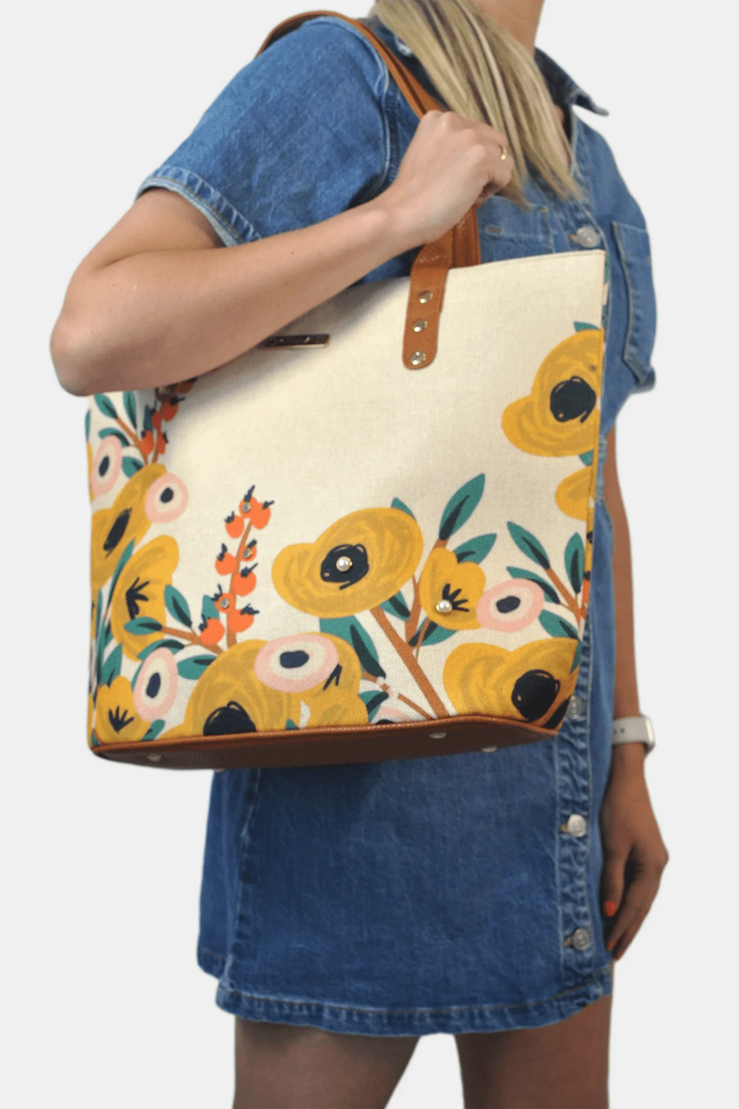 Bolso de hombro grande Nahomi Flor de Algodón | CHULA Tulum - CHICA del Sur