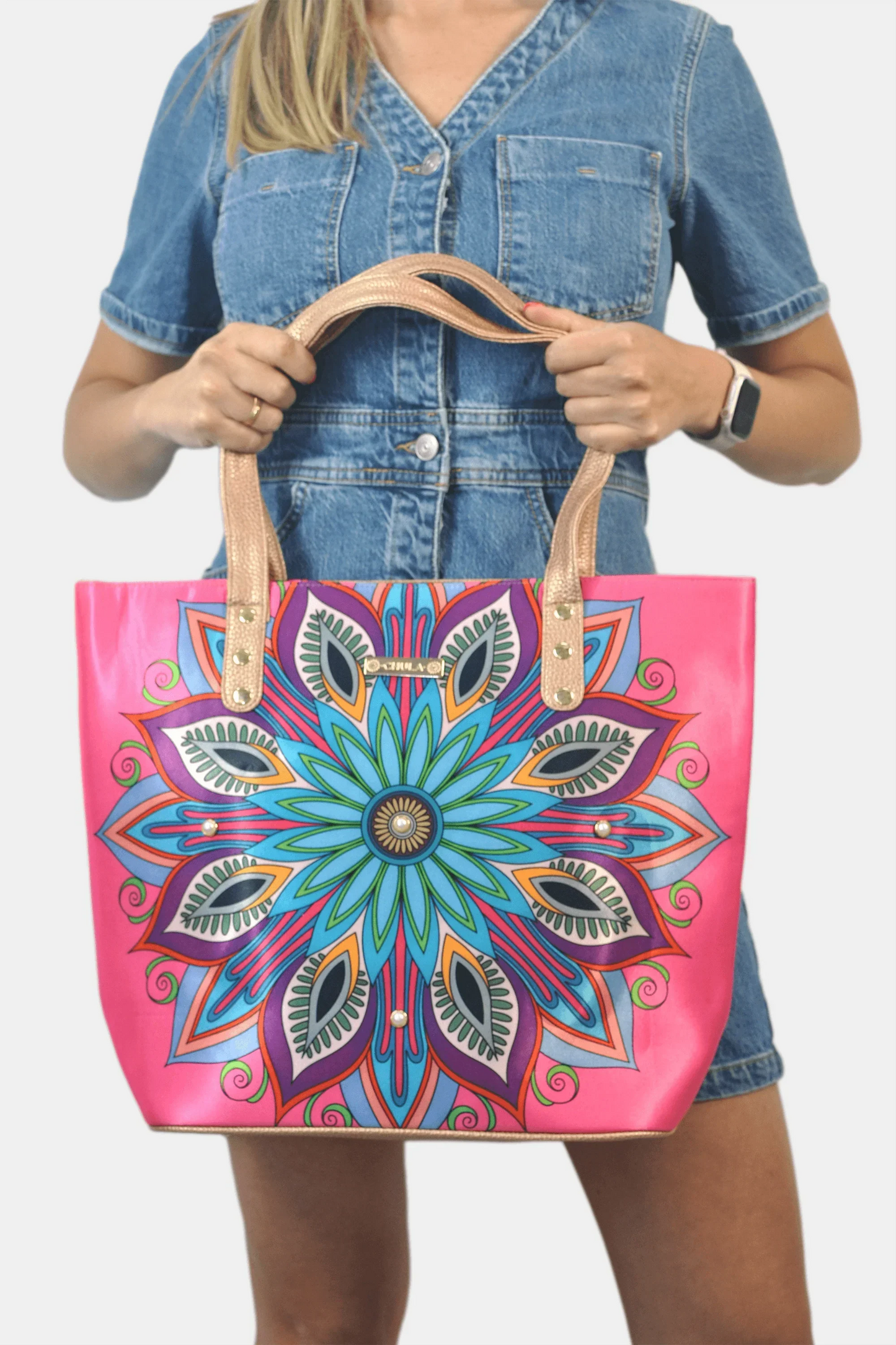 Bolso de hombro grande Nahomi Mándala Rosa | CHULA Tulum - CHICA del Sur