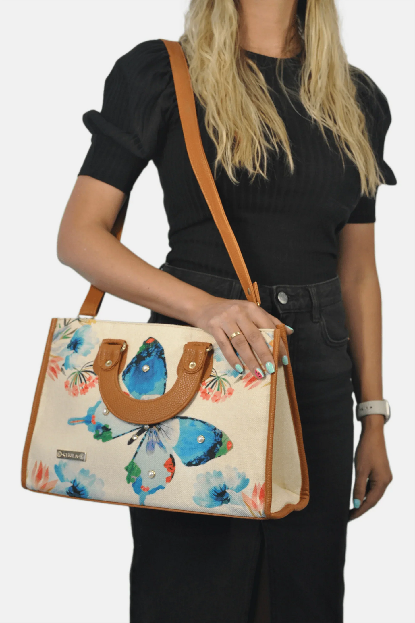 Bolso de mano y bandolera grande de mujer Basket Mariposa Magenta | CHULA Tulum - CHICA del Sur