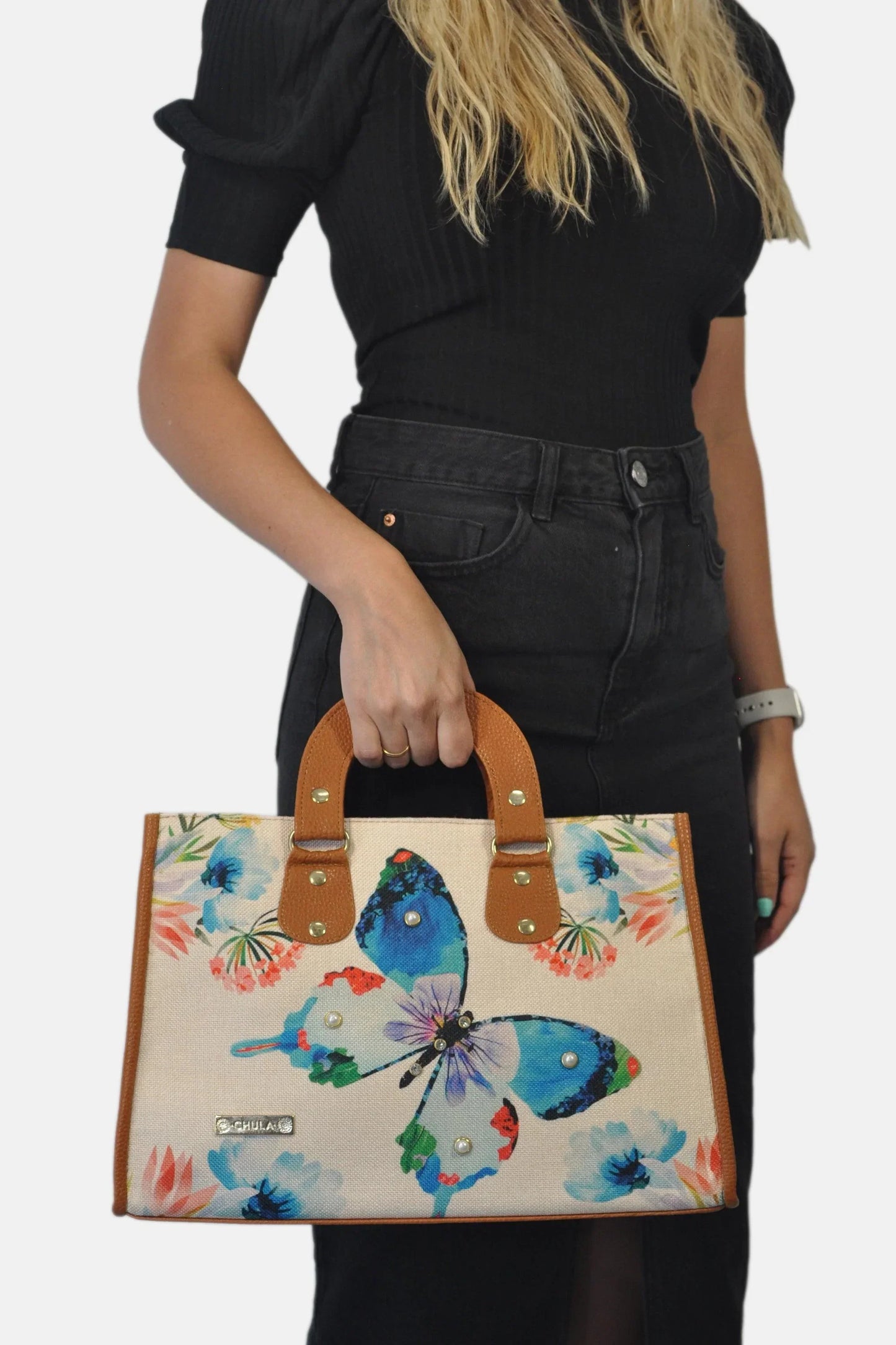 Bolso de mano y bandolera grande de mujer Basket Mariposa Magenta | CHULA Tulum - CHICA del Sur