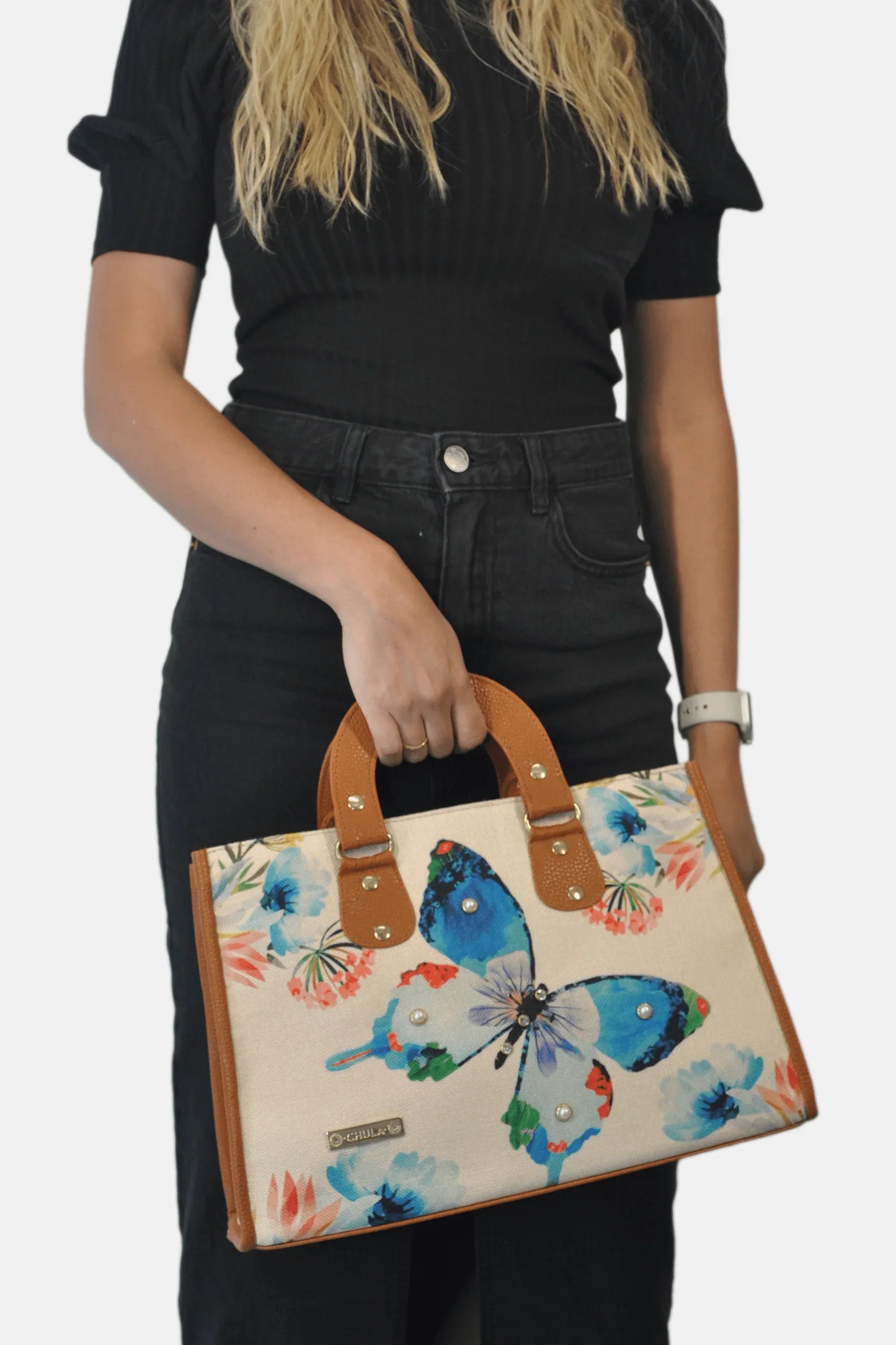 Bolso de mano y bandolera grande de mujer Basket Mariposa Magenta | CHULA Tulum - CHICA del Sur