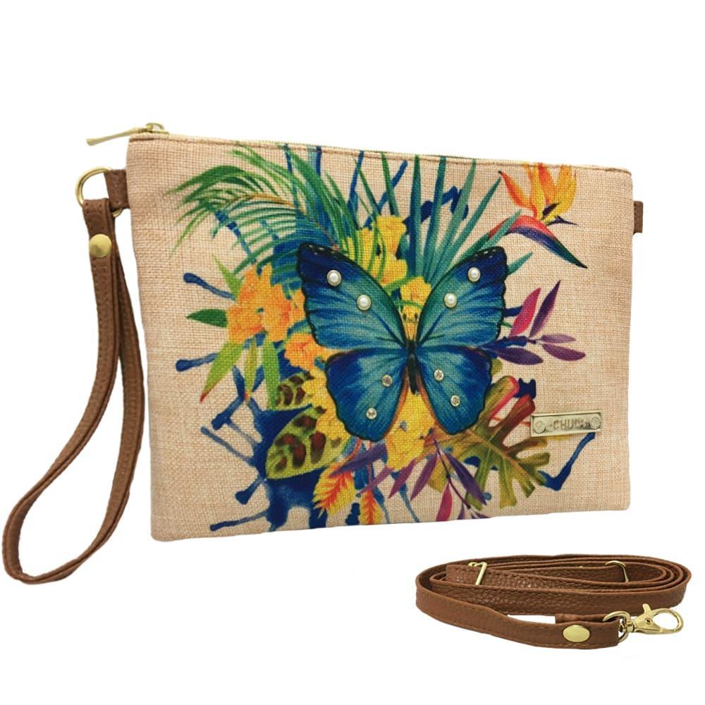 Bolso de Mano y Bandolera Pequeño Clutch Mariposa jardín | CHULA Tulum - CHICA del Sur