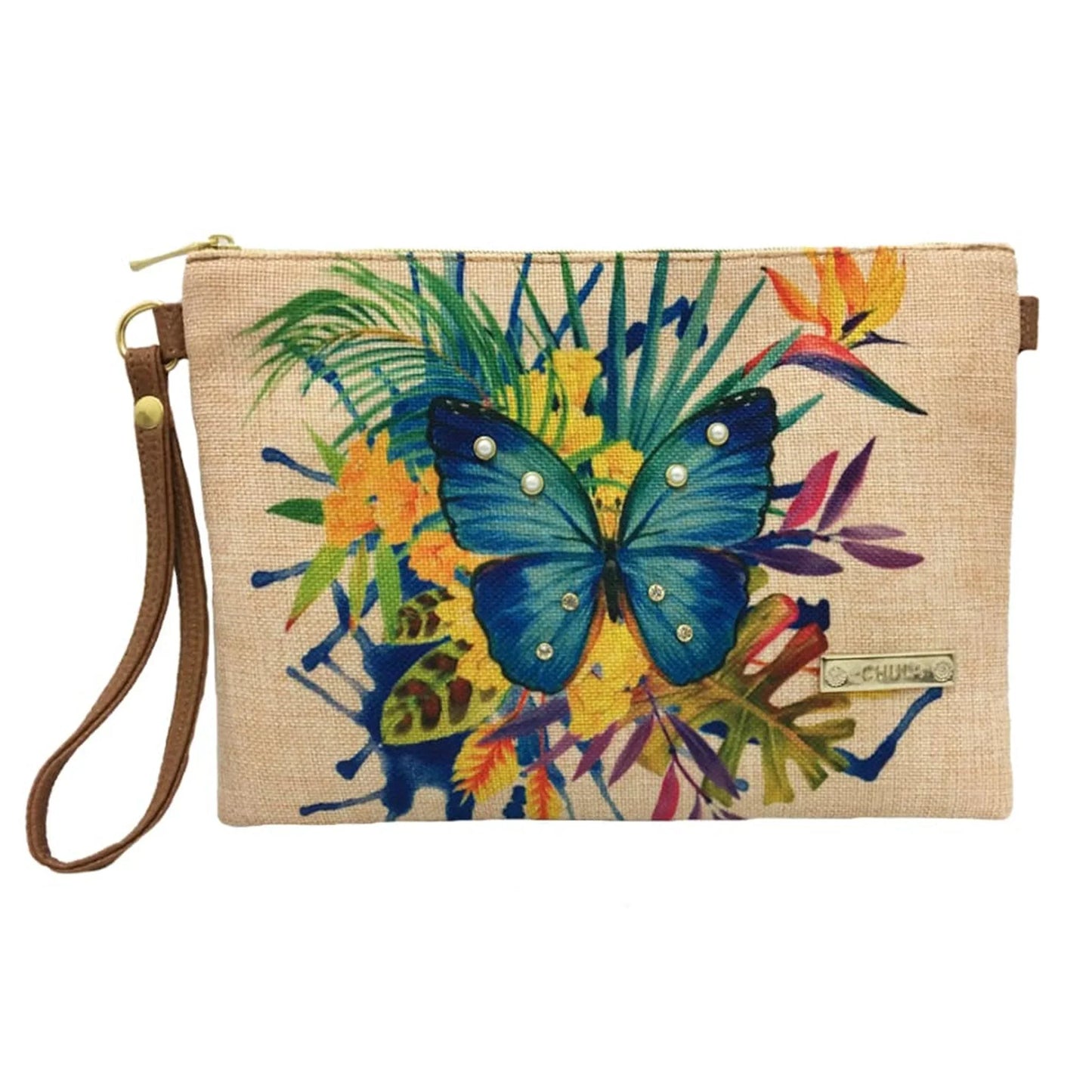Bolso de Mano y Bandolera Pequeño Clutch Mariposa jardín | CHULA Tulum - CHICA del Sur
