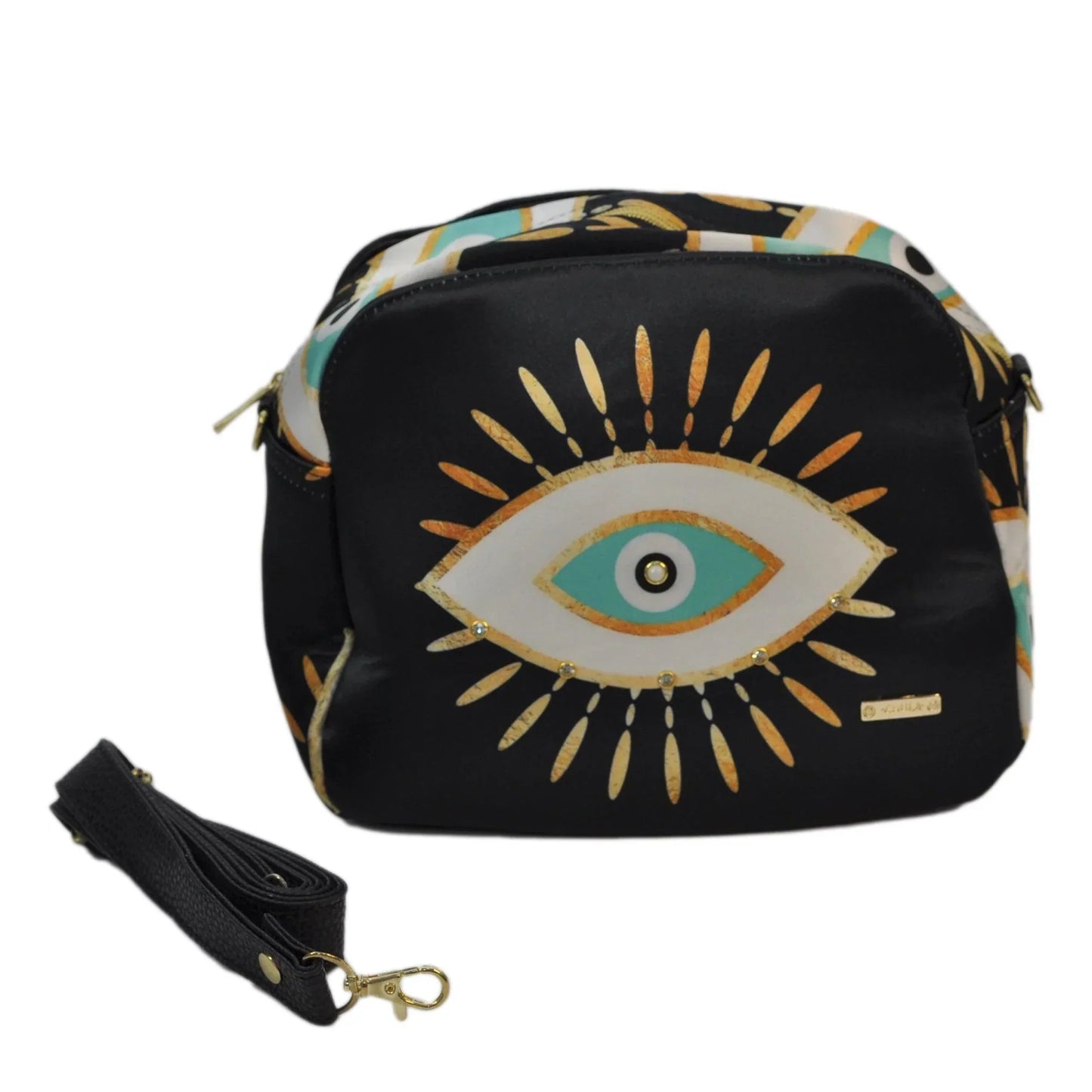 Bolso de Mano y Bandolera Mediano Milly Ojo Turco Dorado | CHULA Tulum - CHICA del Sur