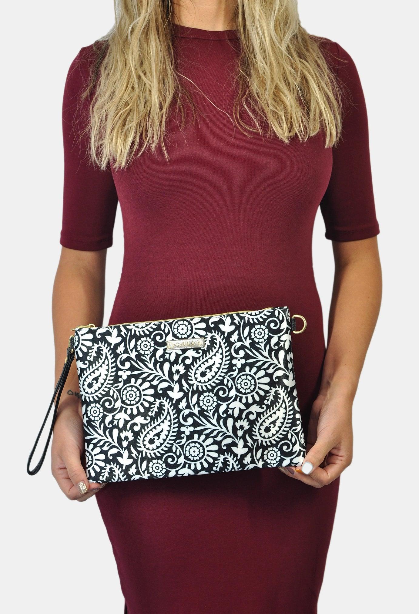 Bolso de Mano y Bandolera Pequeño Clutch Garigol negro | CHULA Tulum - CHICA del Sur