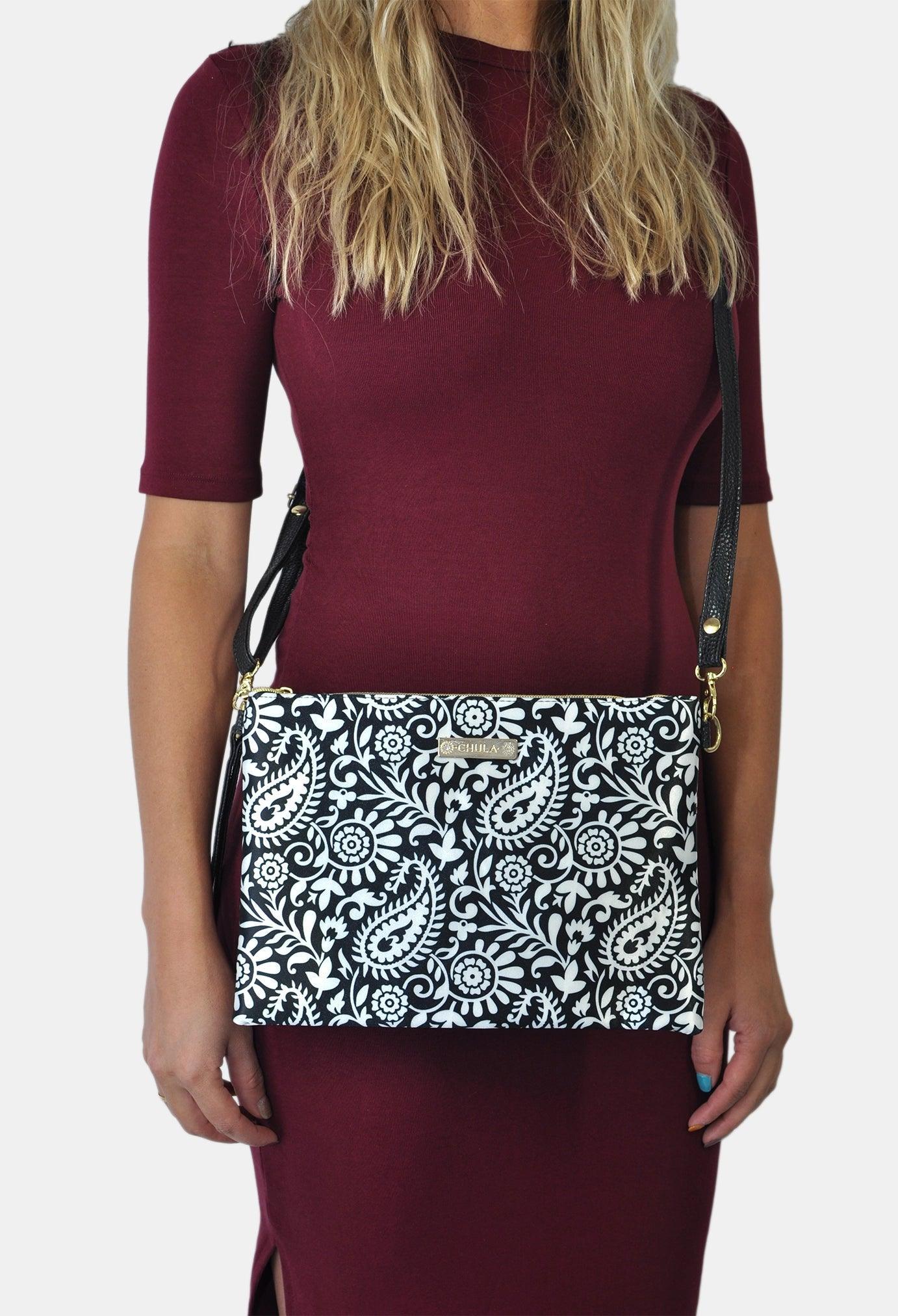 Bolso de Mano y Bandolera Pequeño Clutch Garigol negro | CHULA Tulum - CHICA del Sur