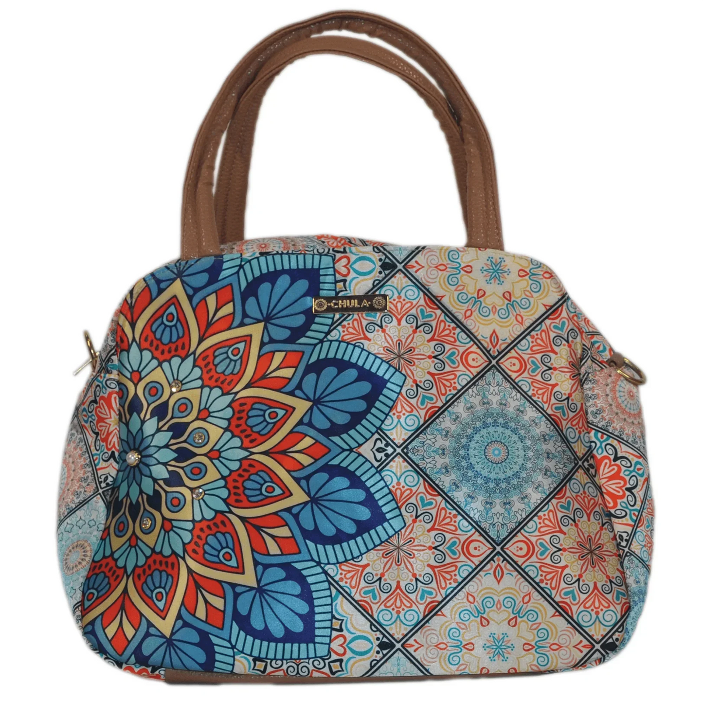 Bolso de hombro y bandolera grande Ana Mandala Turquesa | CHULA Tulum - CHICA del Sur