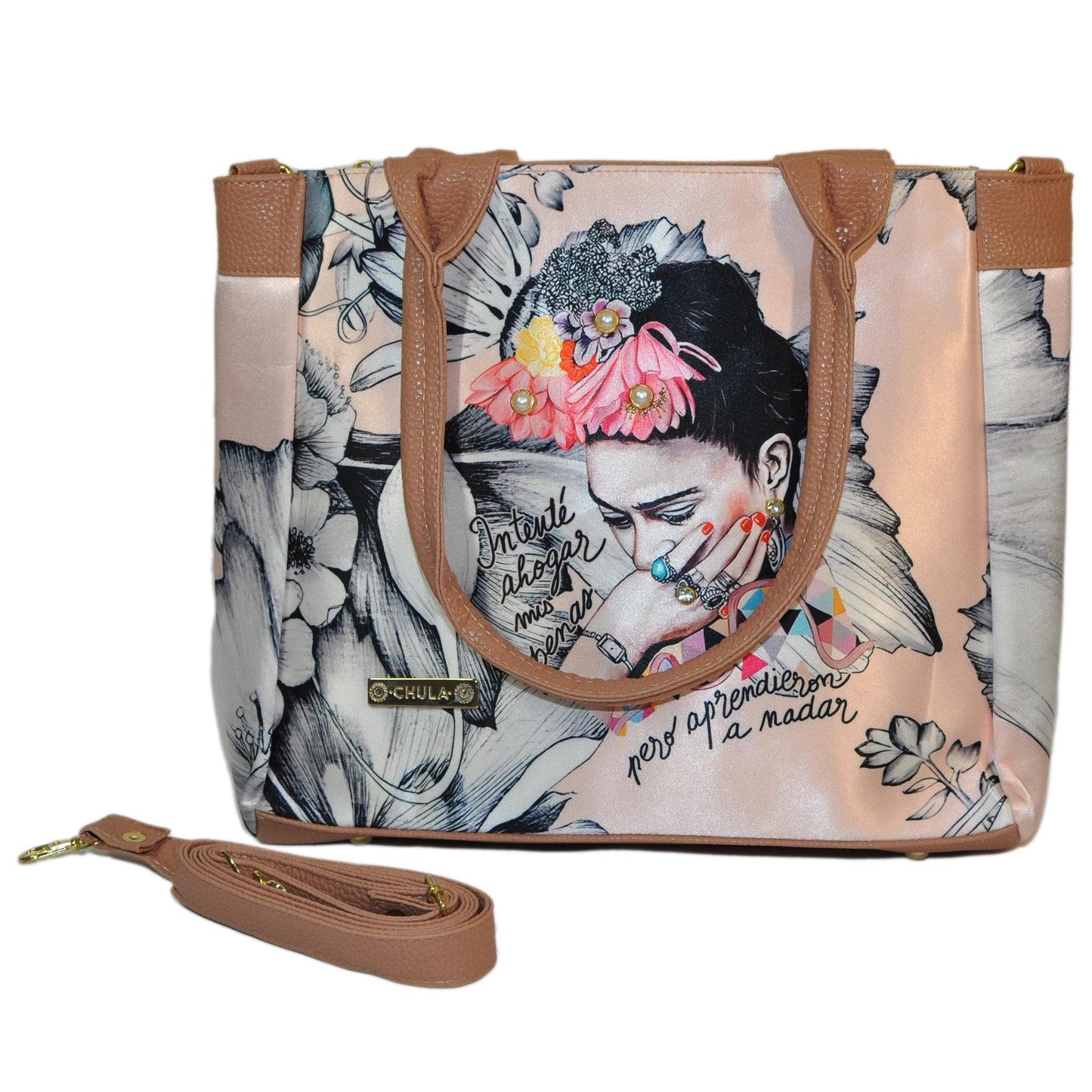 Bolso de hombro y bandolera grande de mujer Angie Frida Romance | CHULA Tulum - CHICA del Sur