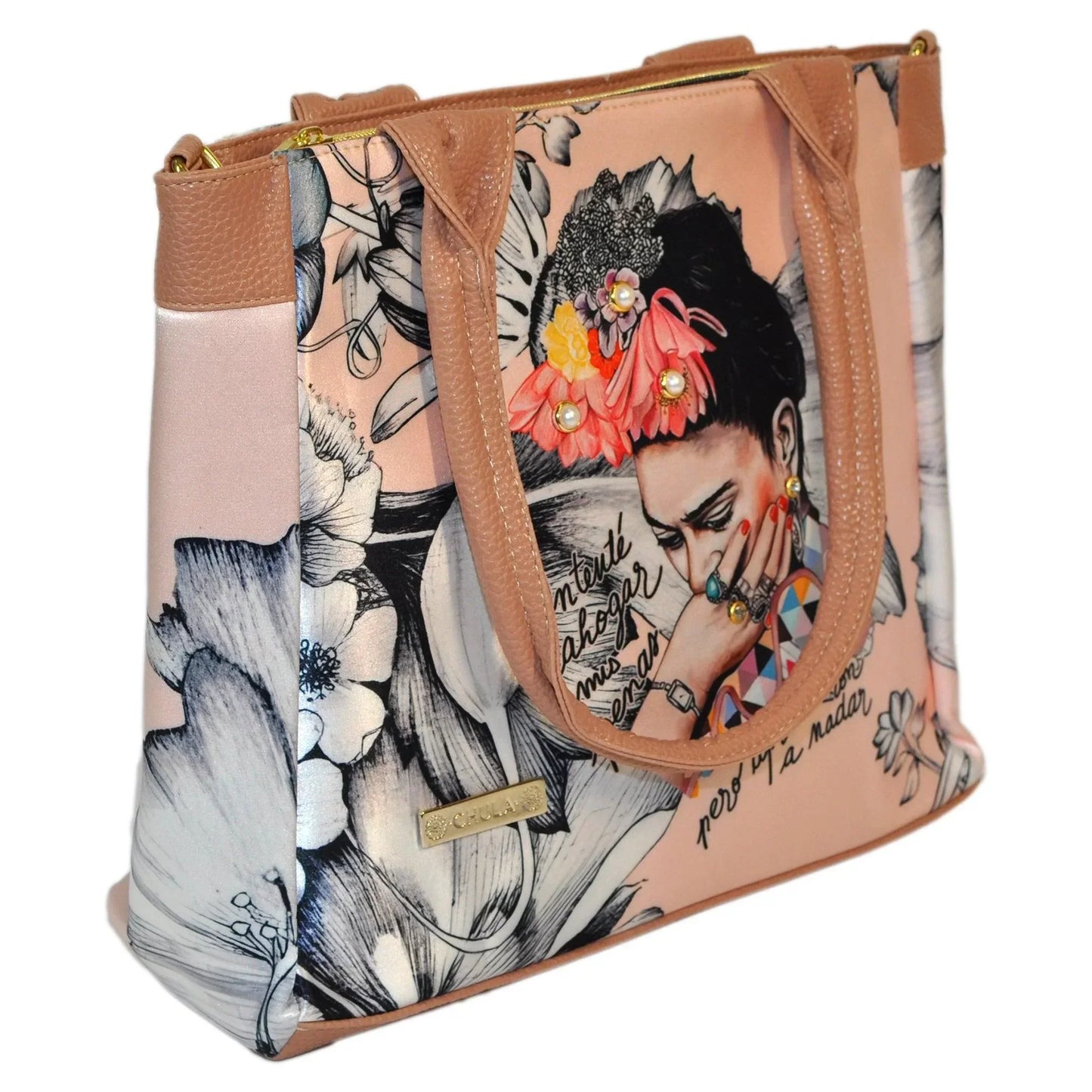 Bolso de hombro y bandolera grande de mujer Angie Frida Romance | CHULA Tulum - CHICA del Sur