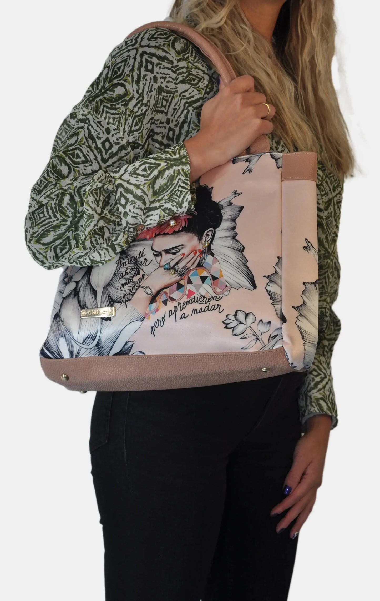 Bolso de hombro y bandolera grande de mujer Angie Frida Romance | CHULA Tulum - CHICA del Sur