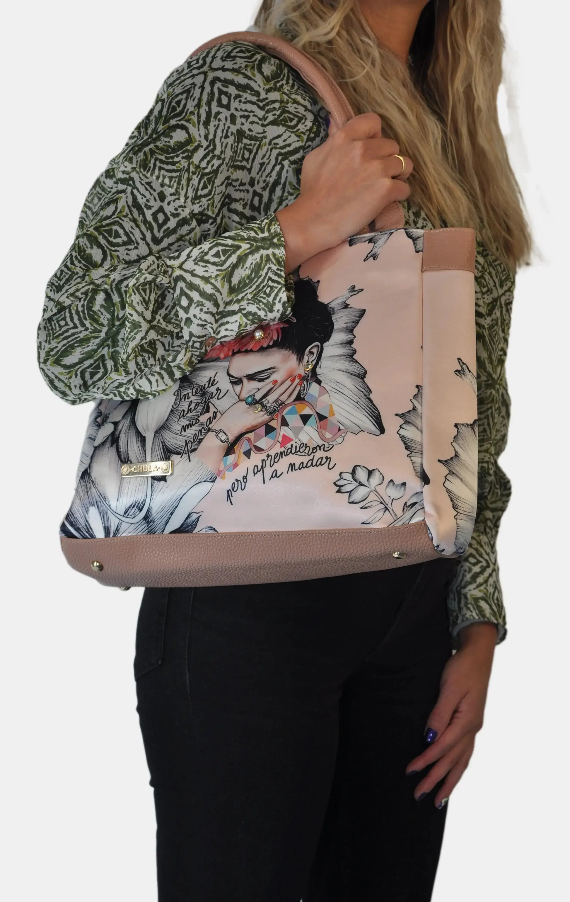 Bolso de hombro y bandolera grande de mujer Angie Frida Romance | CHULA Tulum - CHICA del Sur