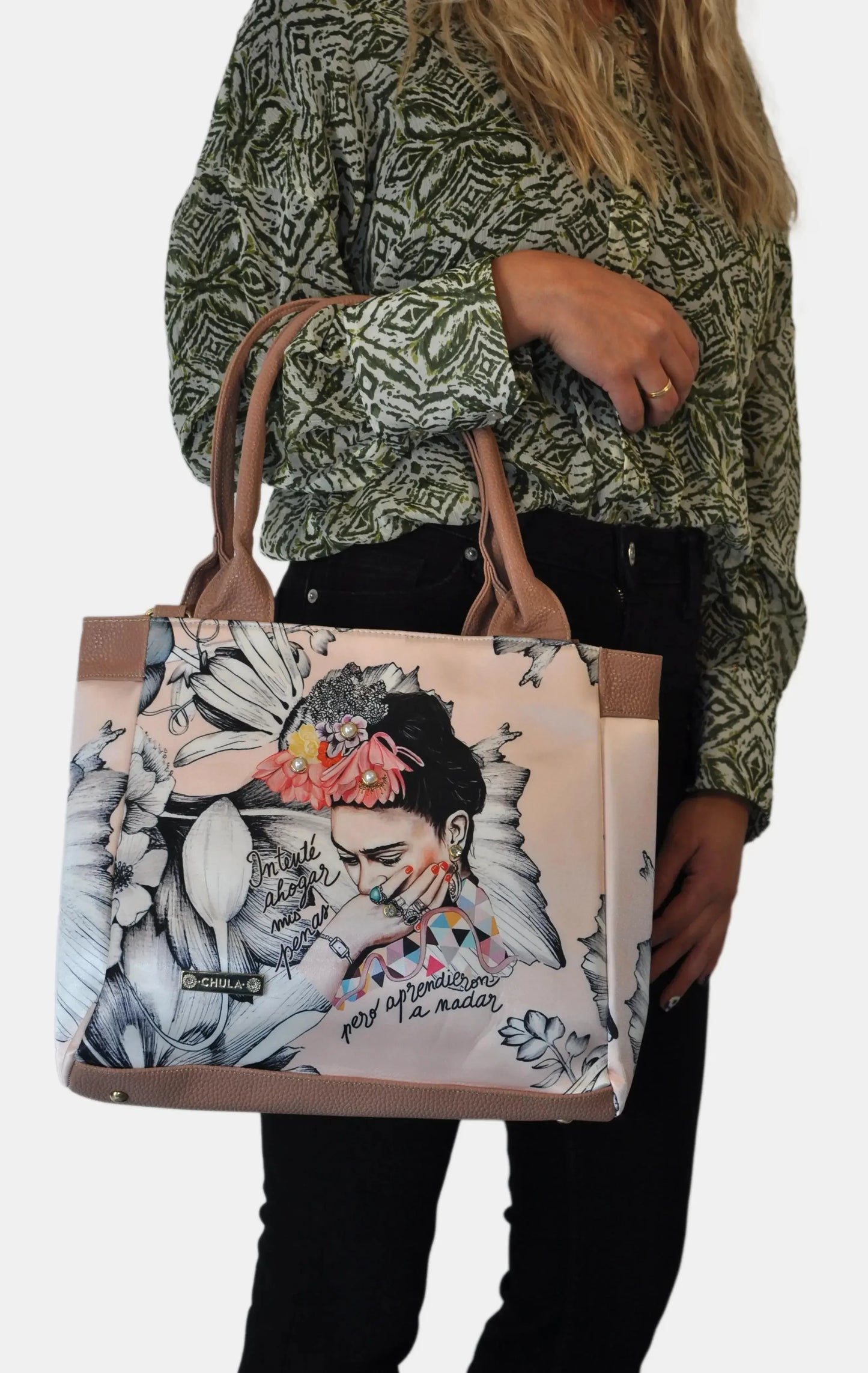 Bolso de hombro y bandolera grande de mujer Angie Frida Romance | CHULA Tulum - CHICA del Sur