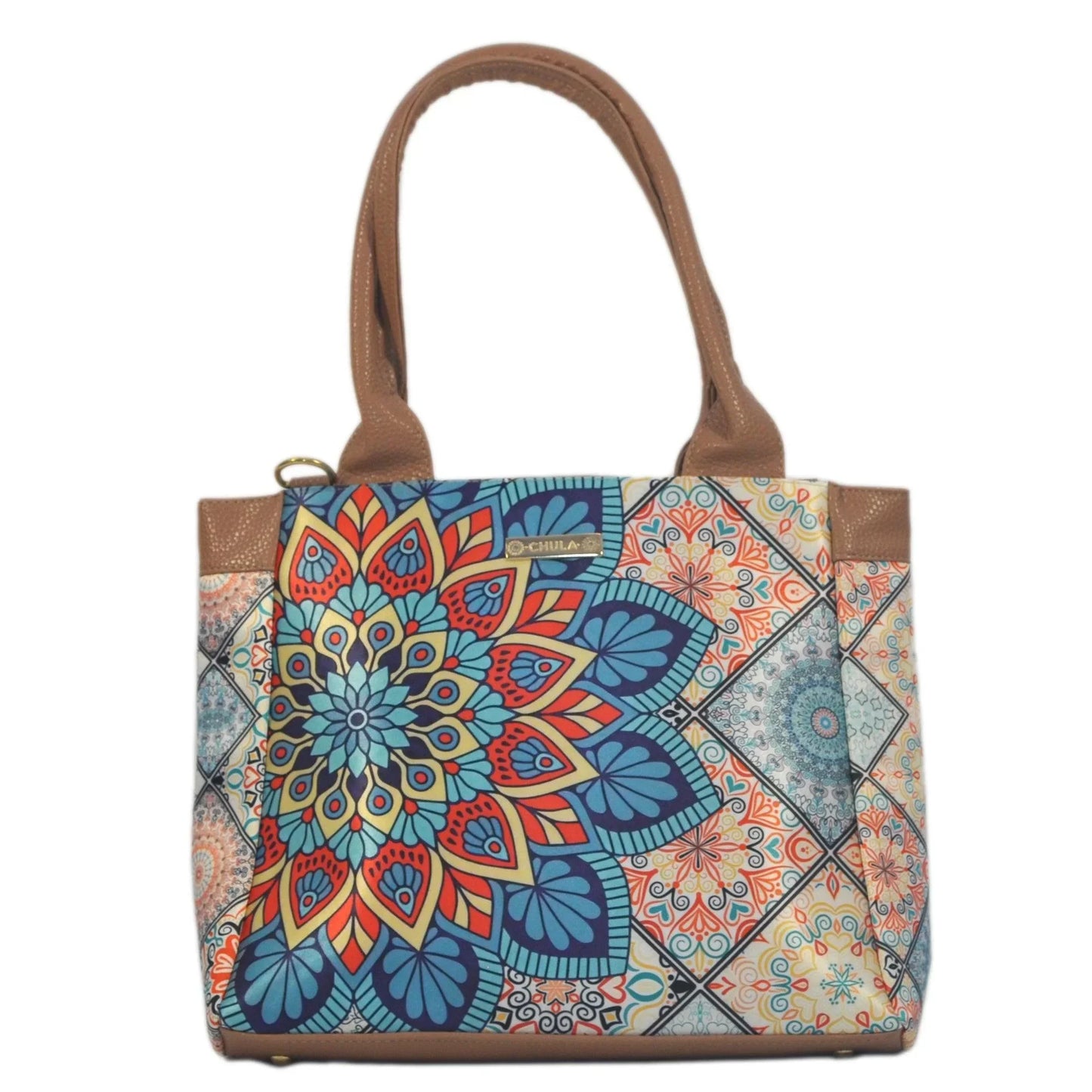 Bolso de hombro y bandolera grande de mujer Angie Mándala Turquesa | CHULA Tulum - CHICA del Sur