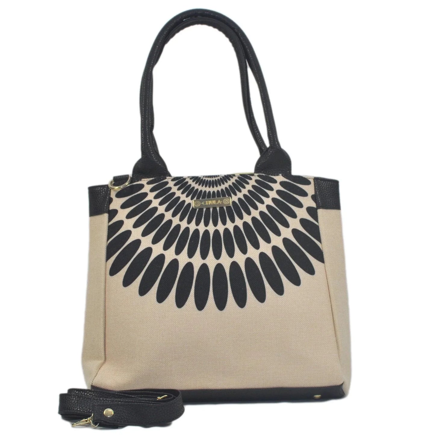 Bolso de hombro y bandolera grande de mujer Angie Pétalos Negros | CHULA Tulum - CHICA del Sur