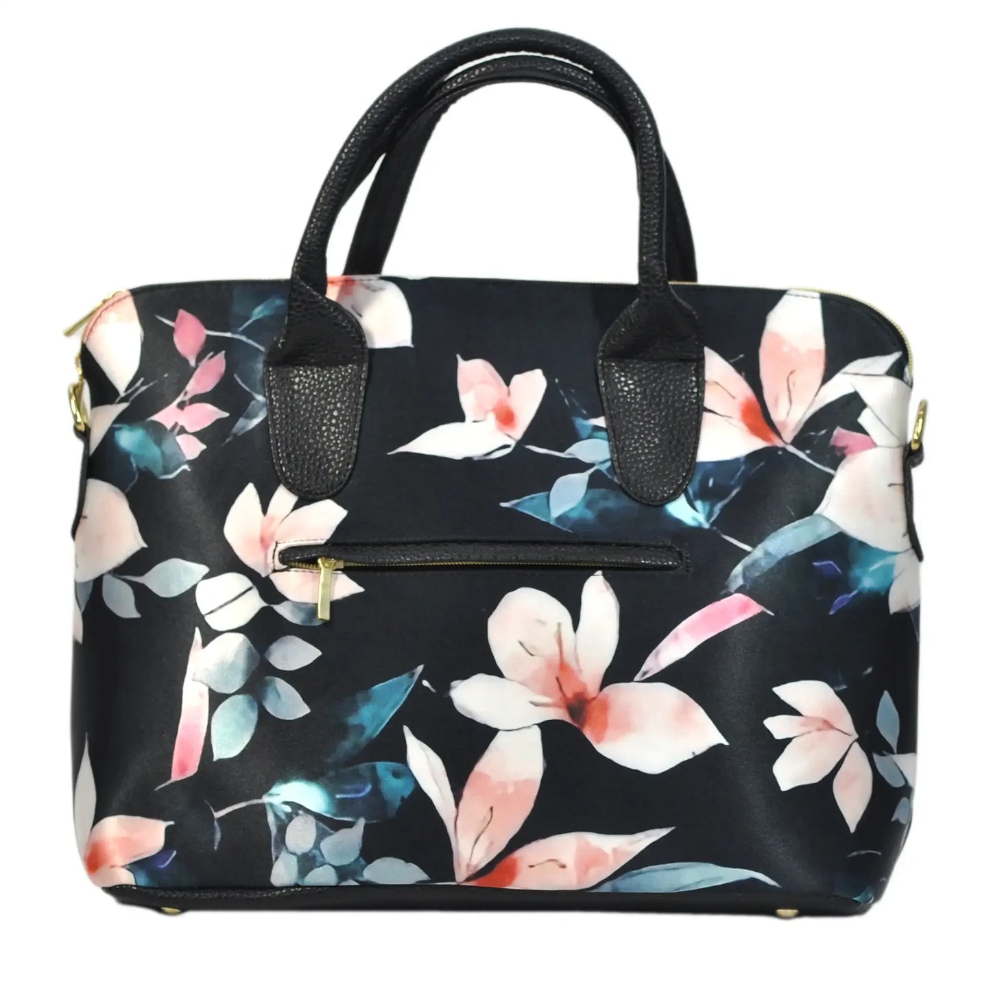 Bolso de mano y bandolera grande Lucia Flor Negro Beige | CHULA Tulum - CHICA del Sur