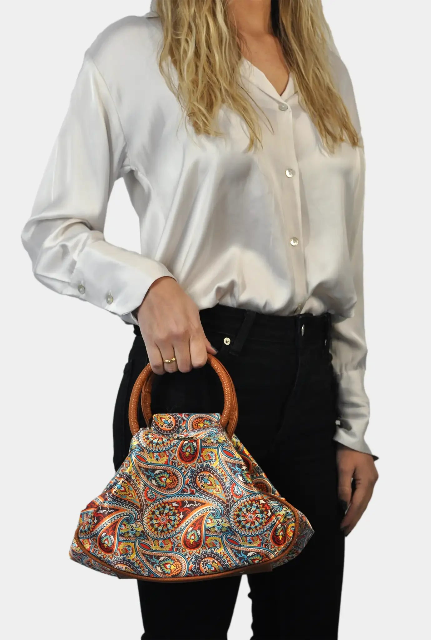 Bolso de mano y Bandolera mediano Monique Garigol Naranja | CHULA Tulum - CHICA del Sur