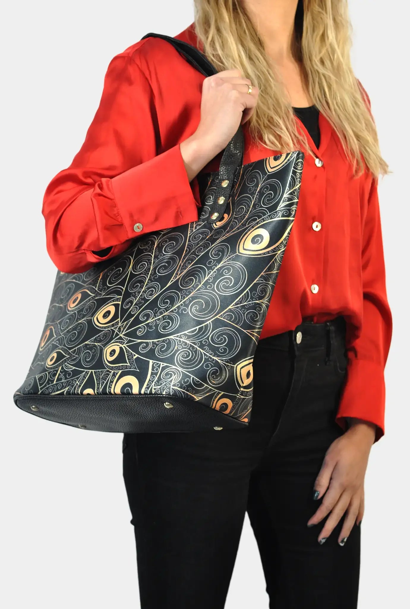 Bolso de hombro grande Nahomi Peacock Golden | CHULA Tulum - CHICA del Sur