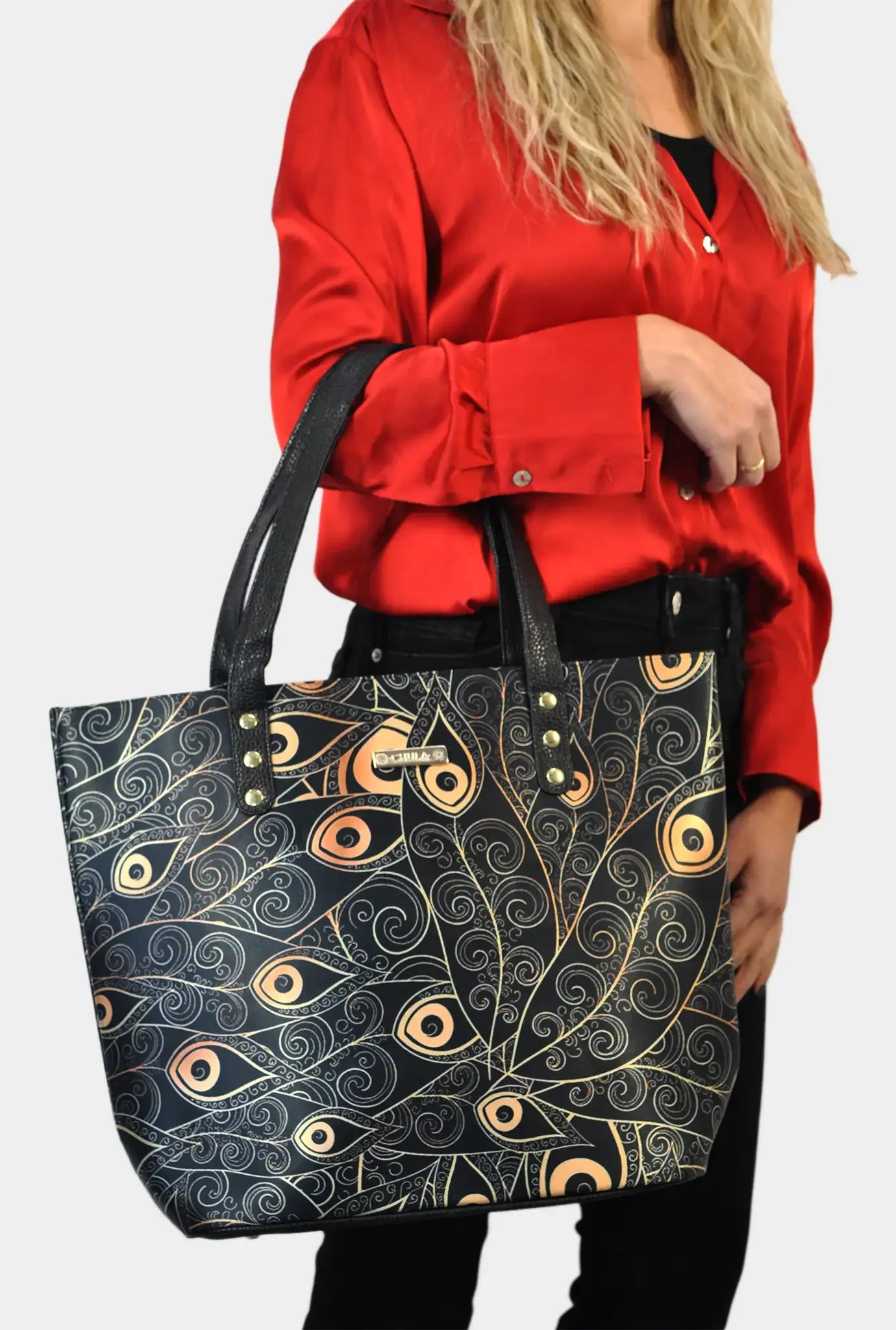 Bolso de hombro grande Nahomi Peacock Golden | CHULA Tulum - CHICA del Sur