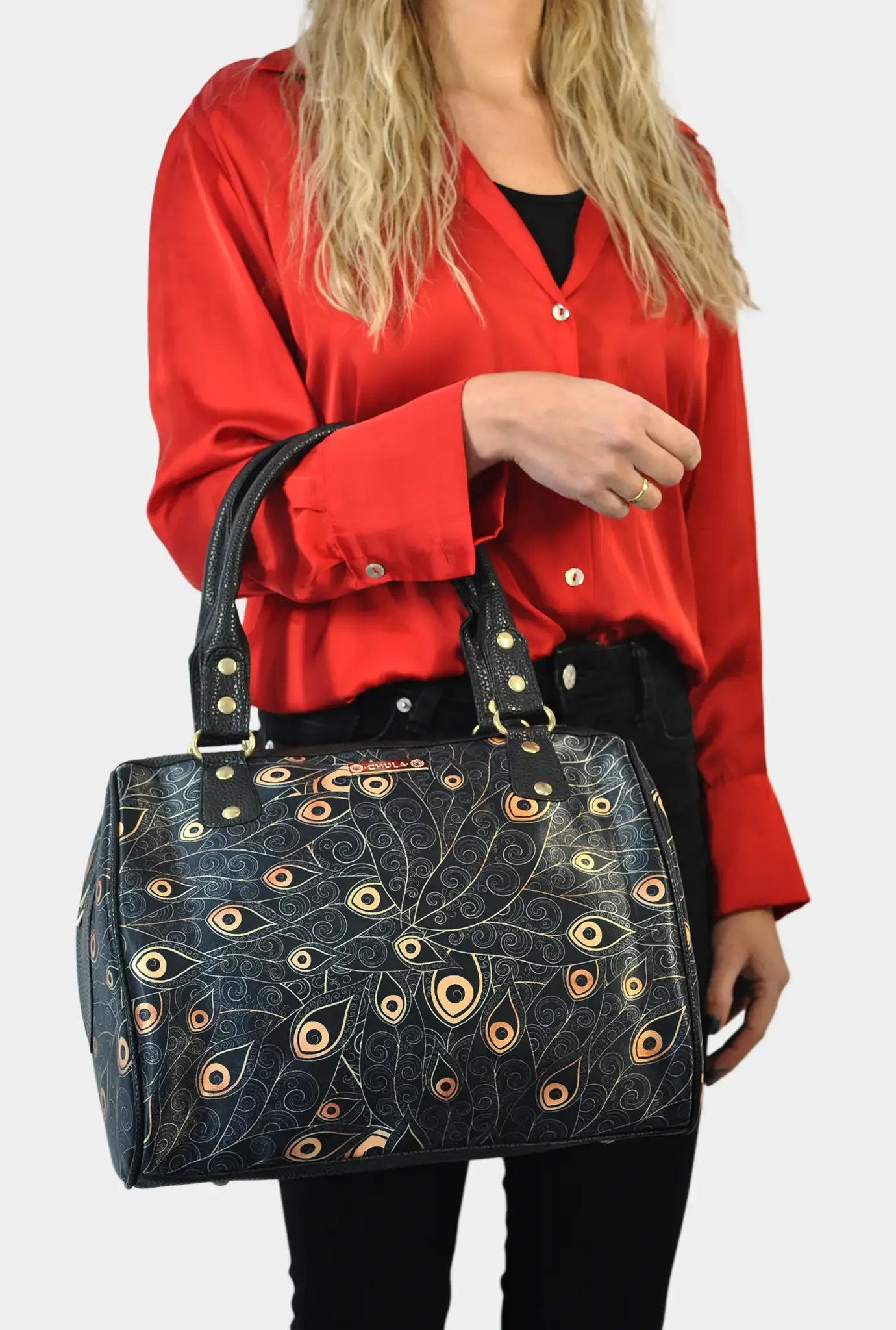 Bolso de hombro mediano Celia Peacock Golden | CHULA Tulum - CHICA del Sur