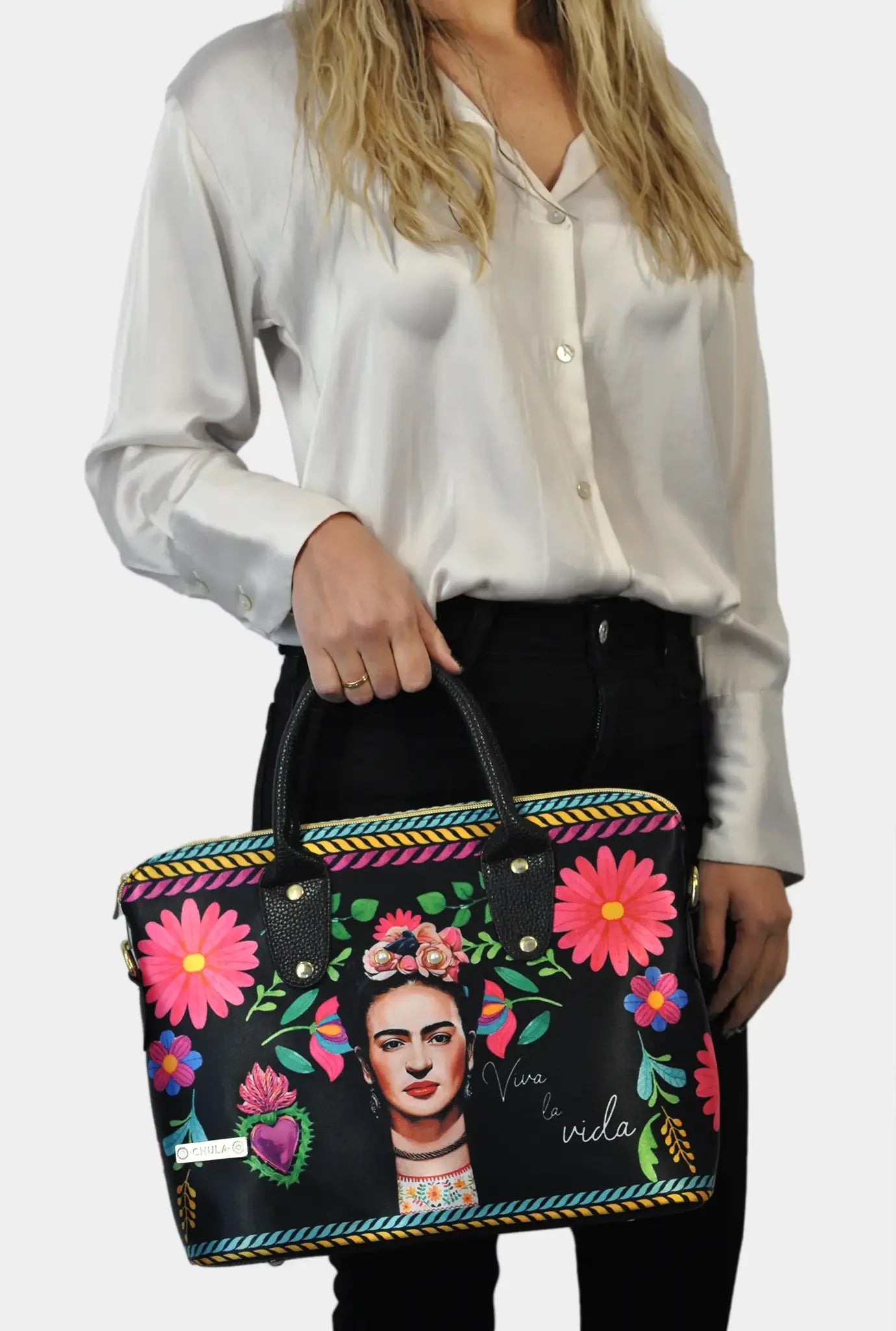 Bolso de mano y bandolera grande Lucia Frida Kahlo Rouse | CHULA Tulum - CHICA del Sur
