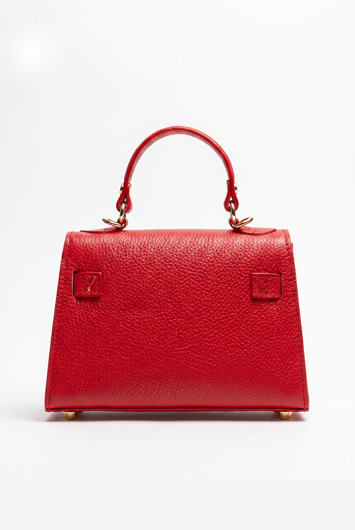 Bolso mini de mano y bandolera en piel Roja cereza