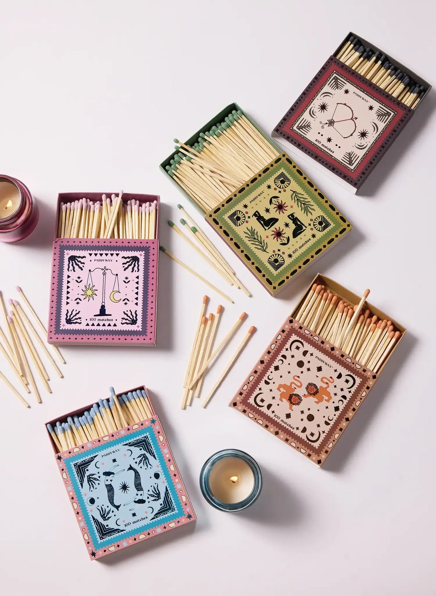Jumbo Cajas de Cerillas Paddywax - Balance | 100 Cerillas de Diseño Exclusivo - CHICA del Sur