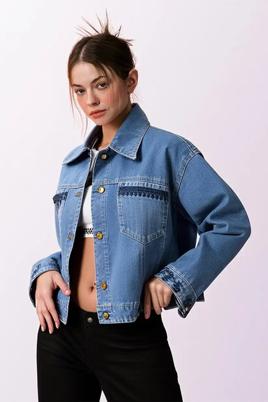 Chaqueta Vaquera Mujer Denim Azul Corte Recto Colección Setenil - CHICA del Sur