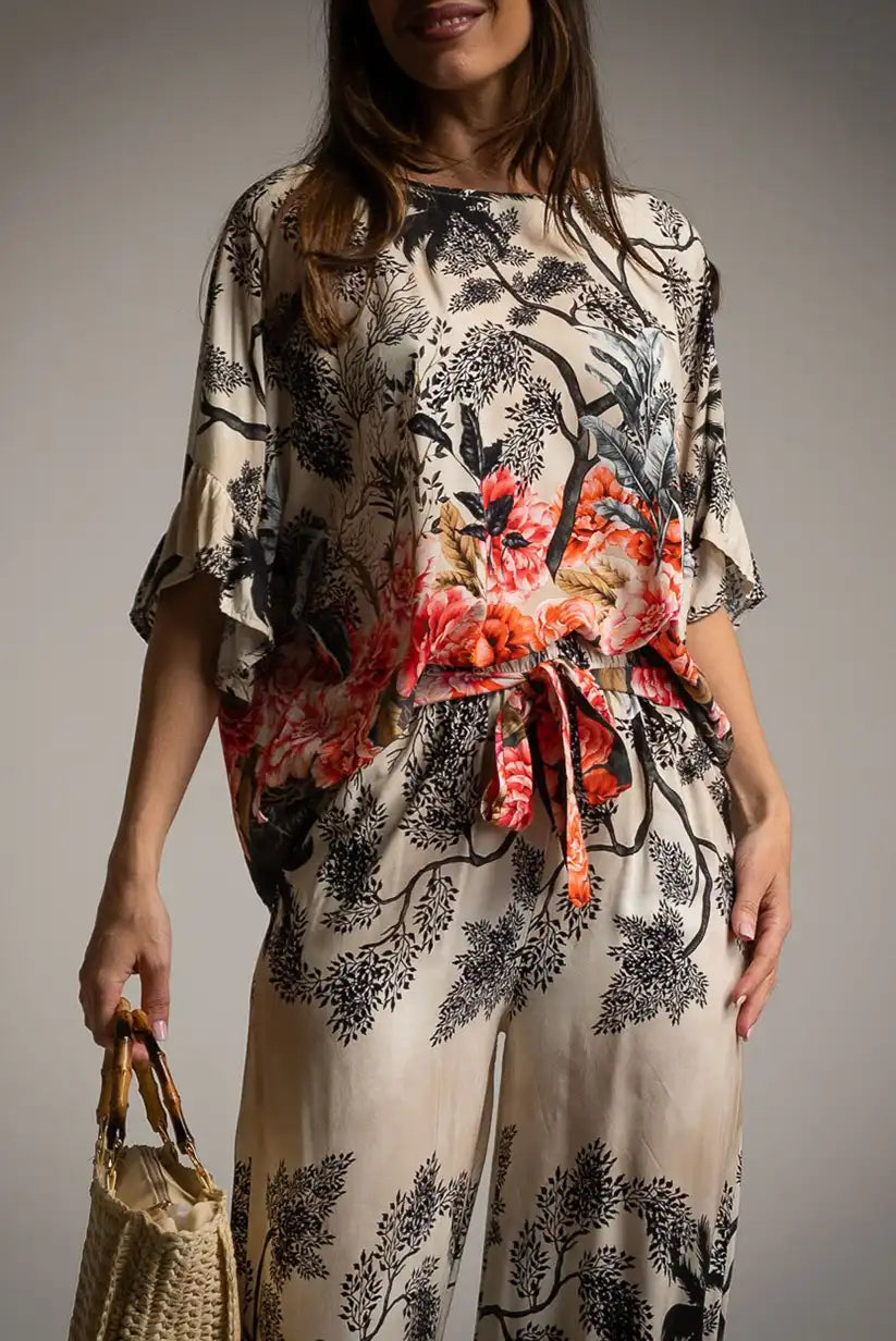 Conjunto dos piezas estampado exótico – Bonsái Primavera - CHICA del Sur