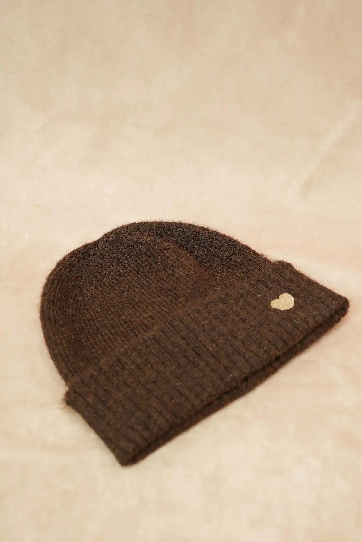 Gorro de invierno marrón para mujer con bordado de corazón, moda CHICA del Sur