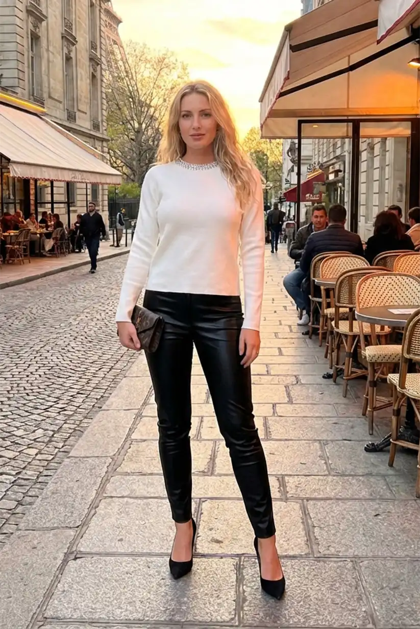 Jersey mujer blanco roto pedrería - CHICA del Sur