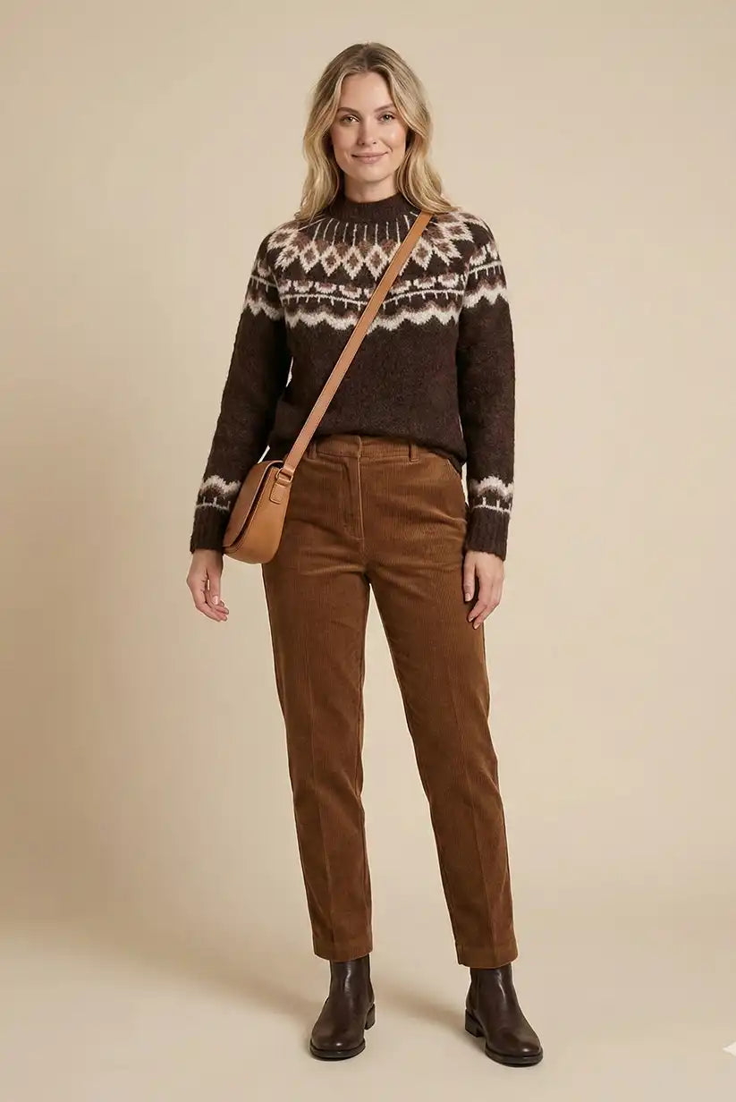 Jersey mujer rombos marrón - CHICA del Sur