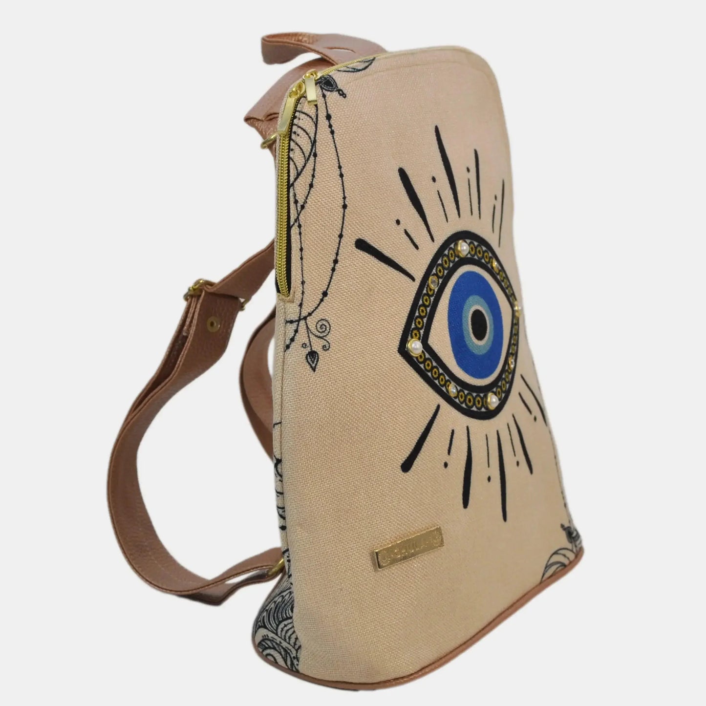 Mochila de Mujer y Bolso de hombro grande BagPack Ojo Turco | CHULA Tulum - CHICA del Sur