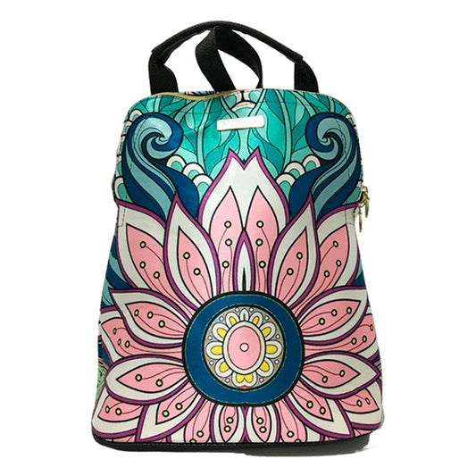 Mochila de Mujer y Bolso de hombro grande BagPack Mándalas Love Flower | CHULA Tulum - CHICA del Sur