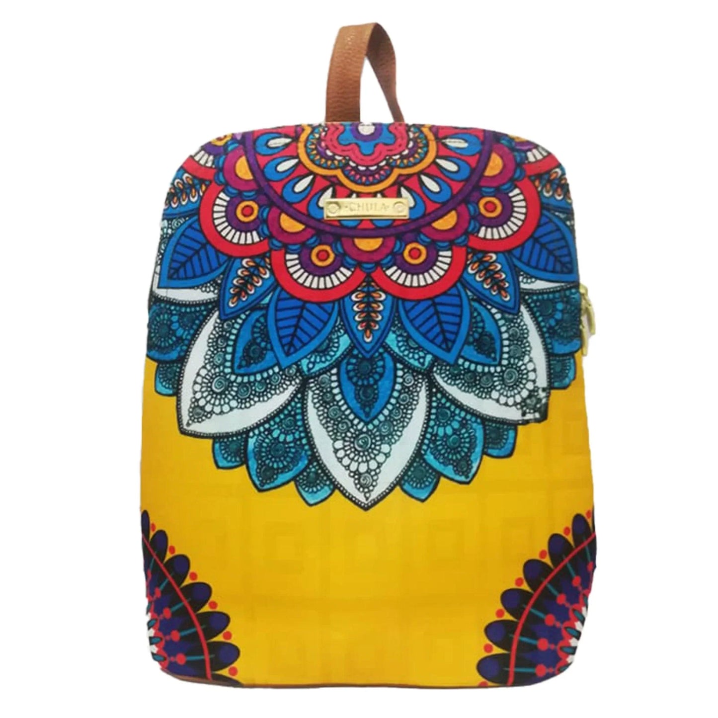 Mochila de Mujer y Bolso de hombro grande BagPack Mandala Amarilla | CHULA Tulum - CHICA del Sur